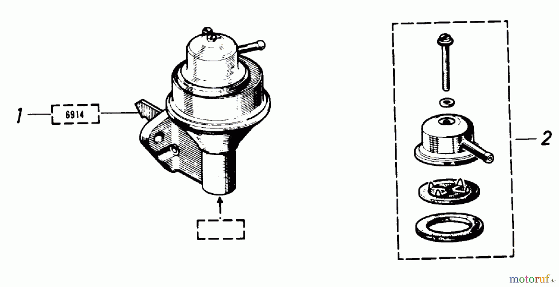  Toro Neu Mowers, Lawn & Garden Tractor Seite 1 61-20RG01 (D-250) - Toro D-250 10-Speed Tractor, 1976 FUEL PUMP #3