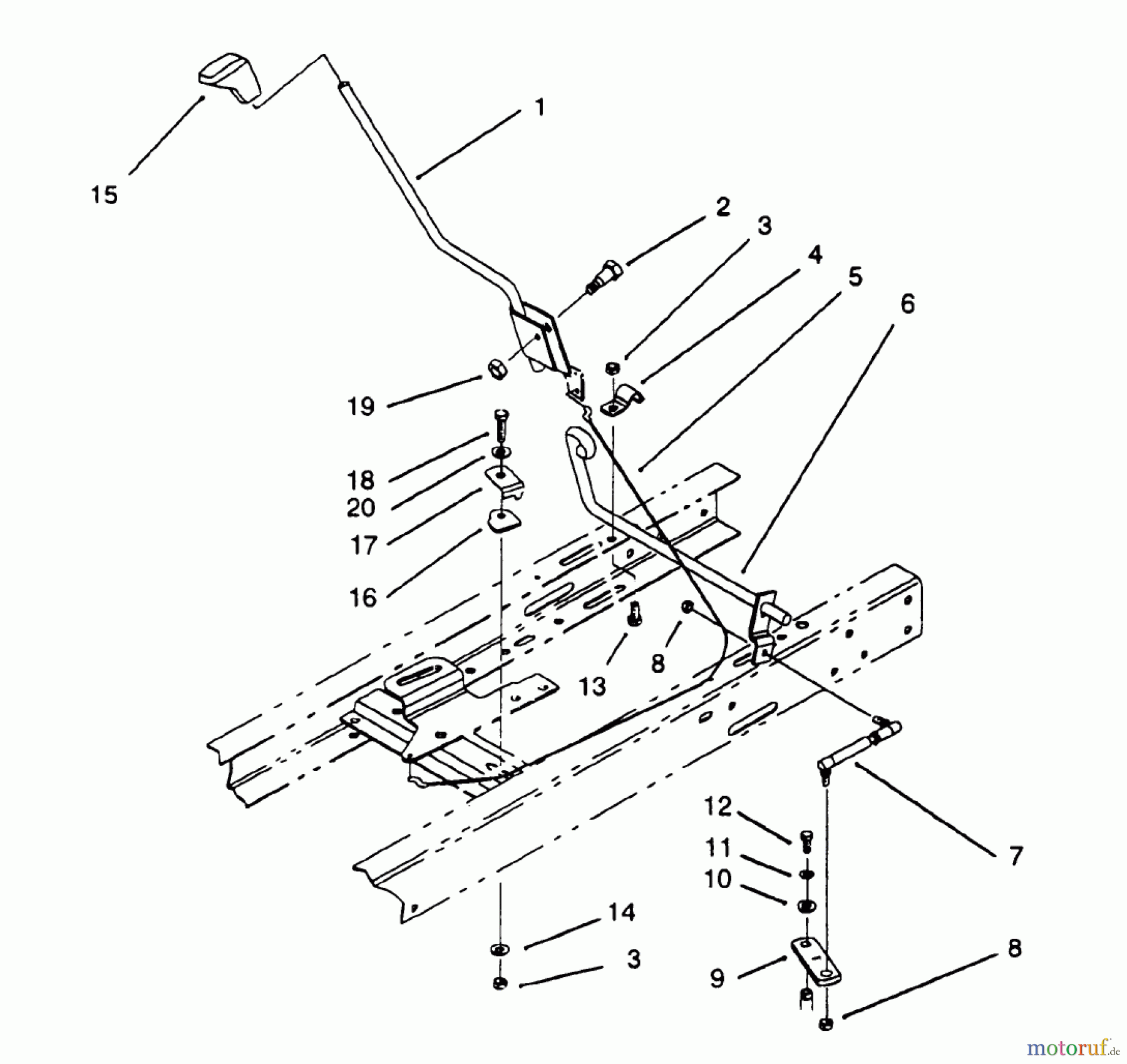  Toro Neu Mowers, Lawn & Garden Tractor Seite 1 71180 (12-38XL) - Toro 12-38XL Lawn Tractor, 1993 (3900001-3999999) SHIFT ASSEMBLY (SERIAL NO. 3900001-3901496) (MODEL NO. 71180), (SERIAL NO. 3900001-3900480) (MODEL NO. 71202)