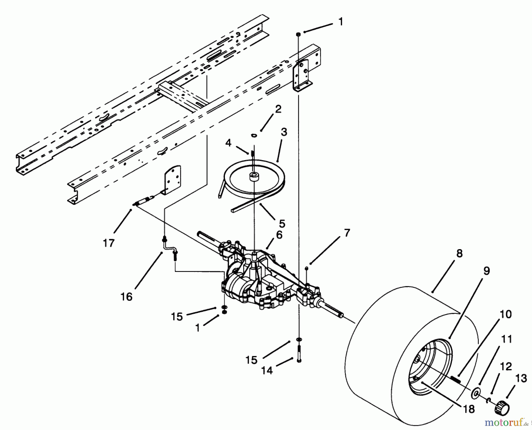  Toro Neu Mowers, Lawn & Garden Tractor Seite 1 71182 (12-32XL) - Toro 12-32XL Lawn Tractor, 1994 (4900001-4999999) TRANSAXLE ASSEMBLY