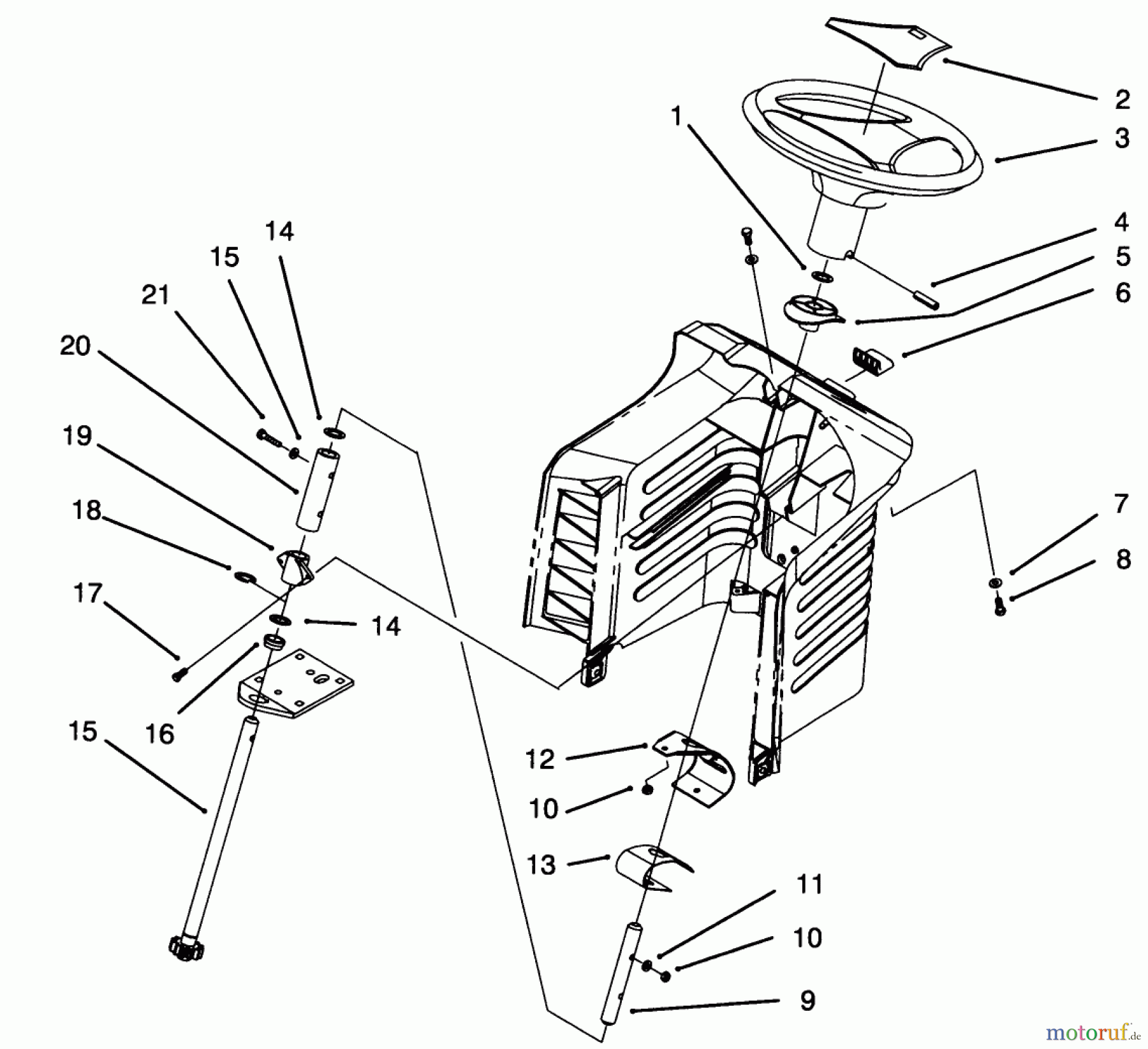  Toro Neu Mowers, Lawn & Garden Tractor Seite 1 71184 (12-38XL) - Toro 12-38XL Lawn Tractor, 1995 (5900001-5910000) STEERING ASSEMBLY