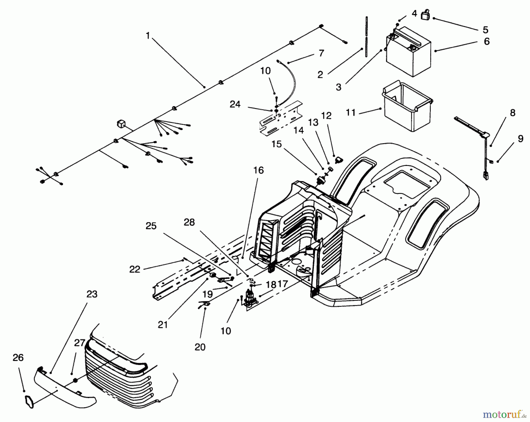  Toro Neu Mowers, Lawn & Garden Tractor Seite 1 71201 (12-32XL) - Toro 12-32XL Lawn Tractor, 1996 (6900001-6999999) ELECTRICAL ASSEMBLY