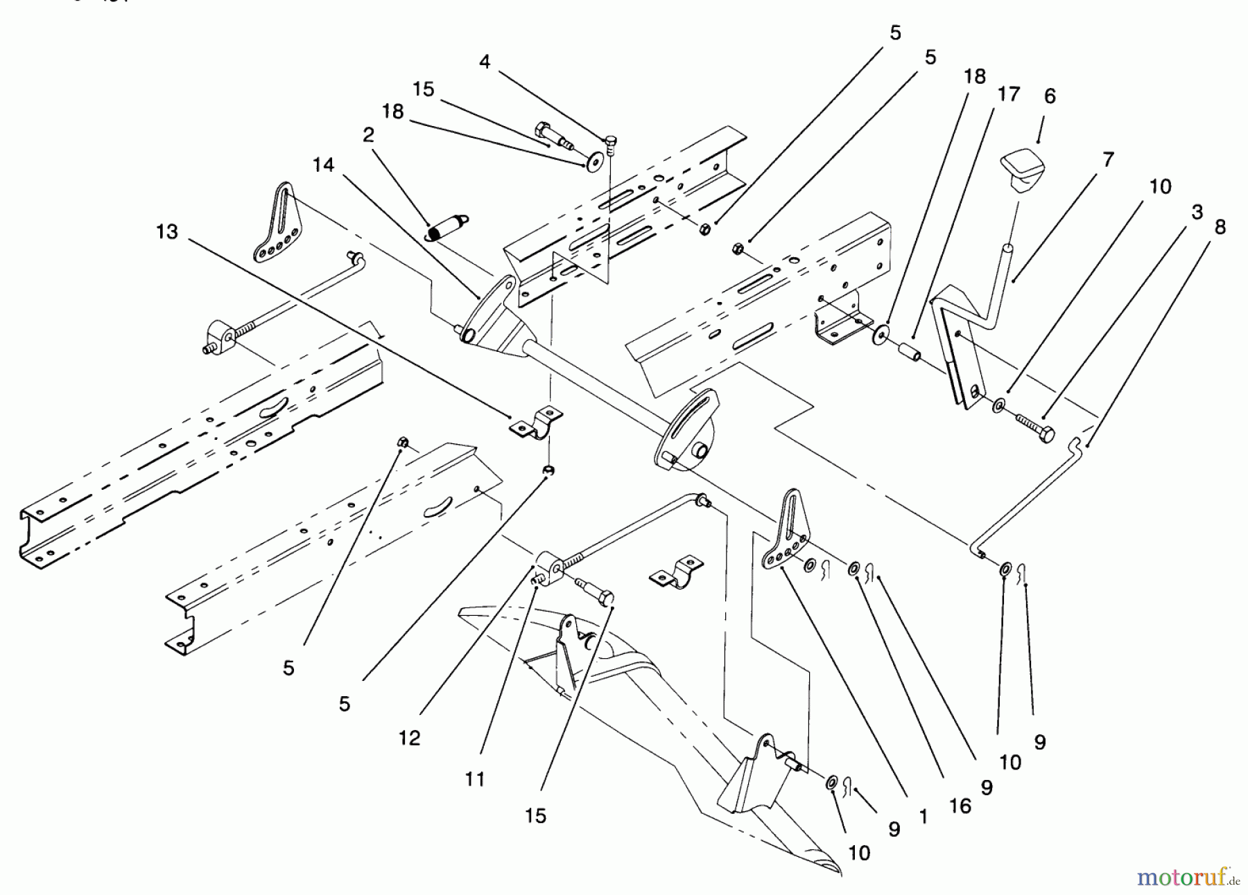  Toro Neu Mowers, Lawn & Garden Tractor Seite 1 71201 (12-32XL) - Toro 12-32XL Lawn Tractor, 1996 (6900001-6999999) HEIGHT OF CUT ASSEMBLY