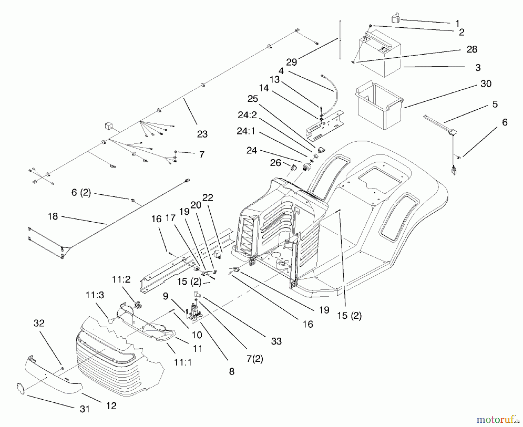  Toro Neu Mowers, Lawn & Garden Tractor Seite 1 71190 (13-38XL) - Toro 13-38XL Lawn Tractor, 1998 (8900001-8999999) ELECTRICAL ASSEMBLY