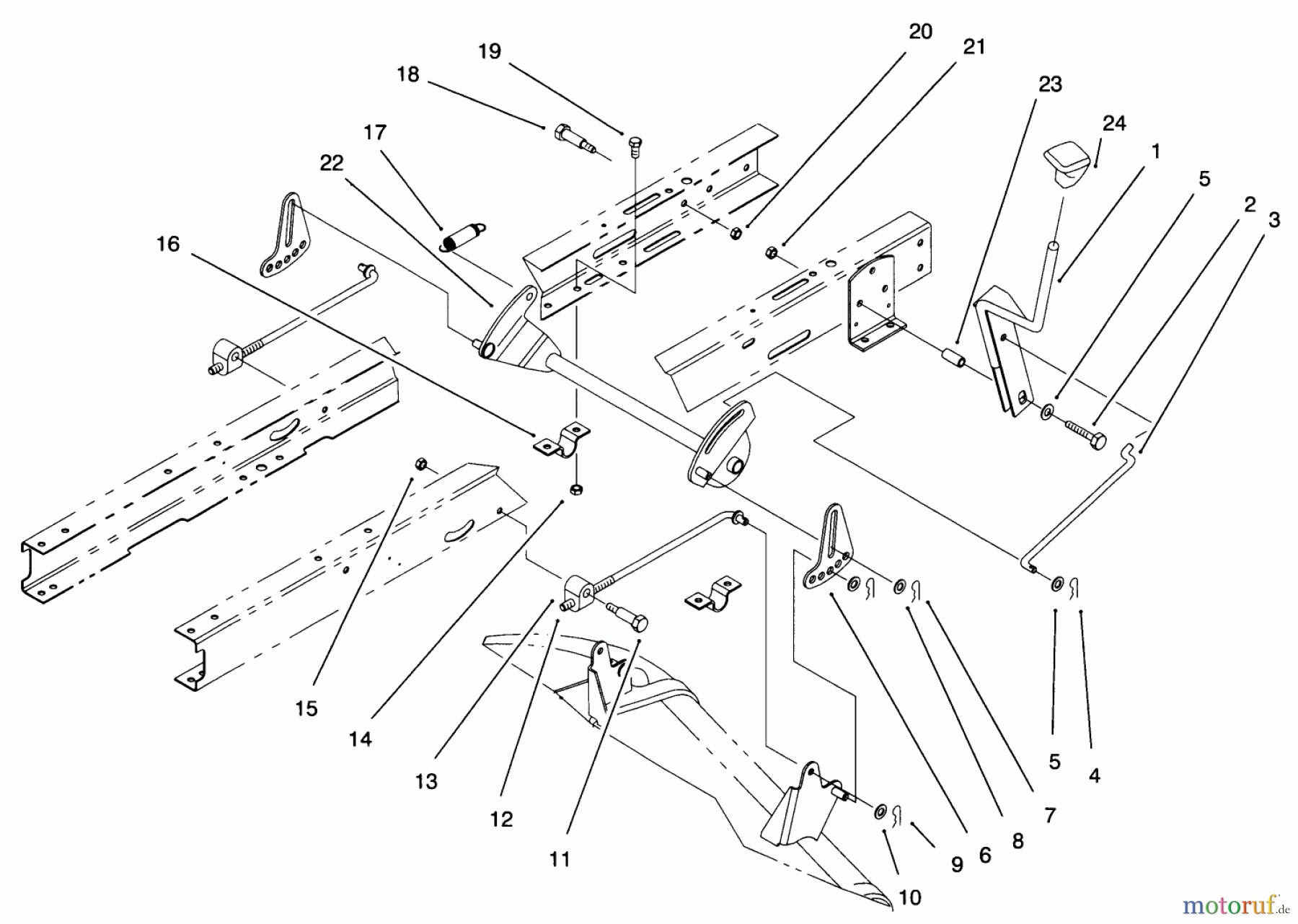  Toro Neu Mowers, Lawn & Garden Tractor Seite 1 71193 (14-38HXL) - Toro 14-38HXL Lawn Tractor, 1996 (6900001-6999999) HEIGHT OF CUT COMPONENTS ASSEMBLY