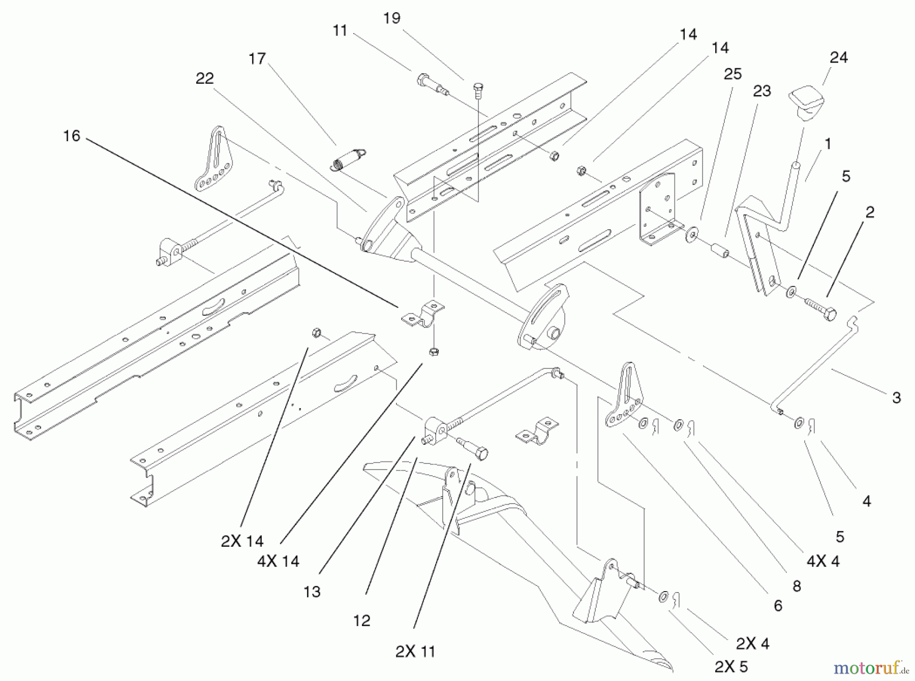  Toro Neu Mowers, Lawn & Garden Tractor Seite 1 71199 (12-32XL) - Toro 12-32XL Lawn Tractor, 2002 (220000001-220999999) HEIGHT OF CUT COMPONENTS ASSEMBLY