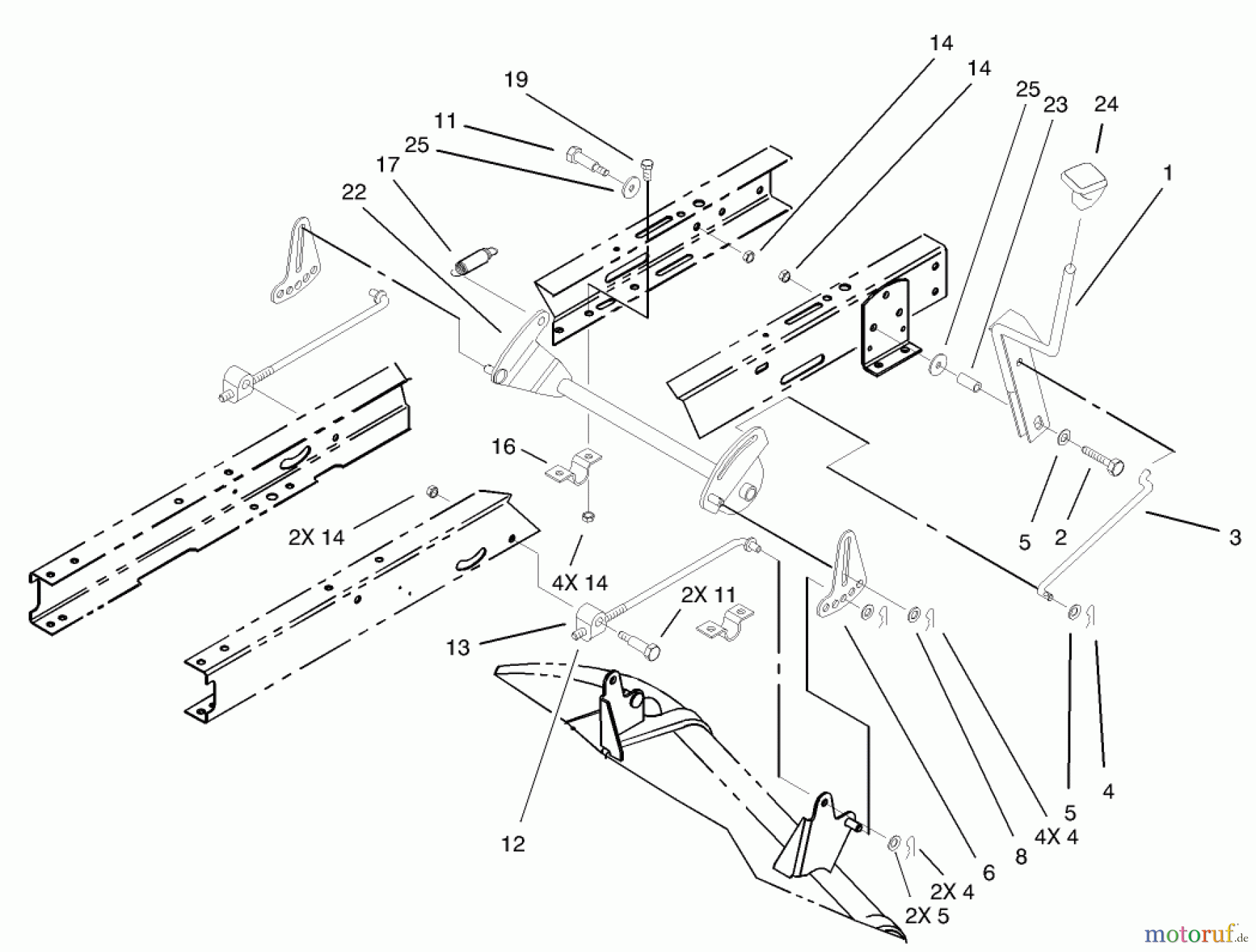  Toro Neu Mowers, Lawn & Garden Tractor Seite 1 71199 (12-32XL) - Toro 12-32XL Lawn Tractor, 2003 (230000001-230999999) HEIGHT OF CUT ASSEMBLY