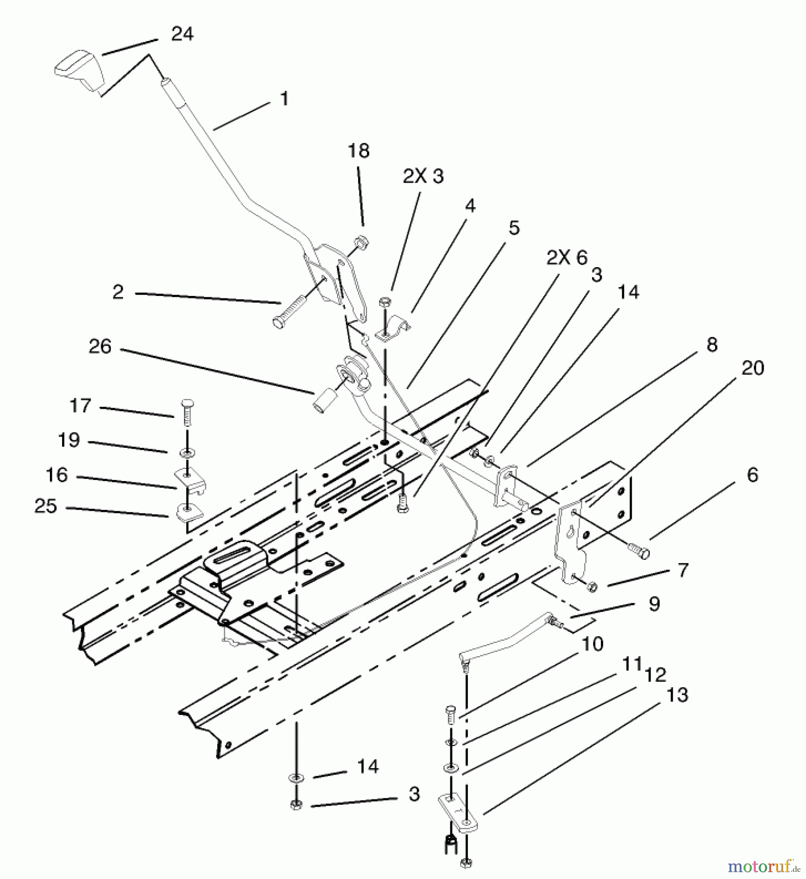  Toro Neu Mowers, Lawn & Garden Tractor Seite 1 71199 (12-32XL) - Toro 12-32XL Lawn Tractor, 2004 (240000001-240999999) SHIFTER ASSEMBLY