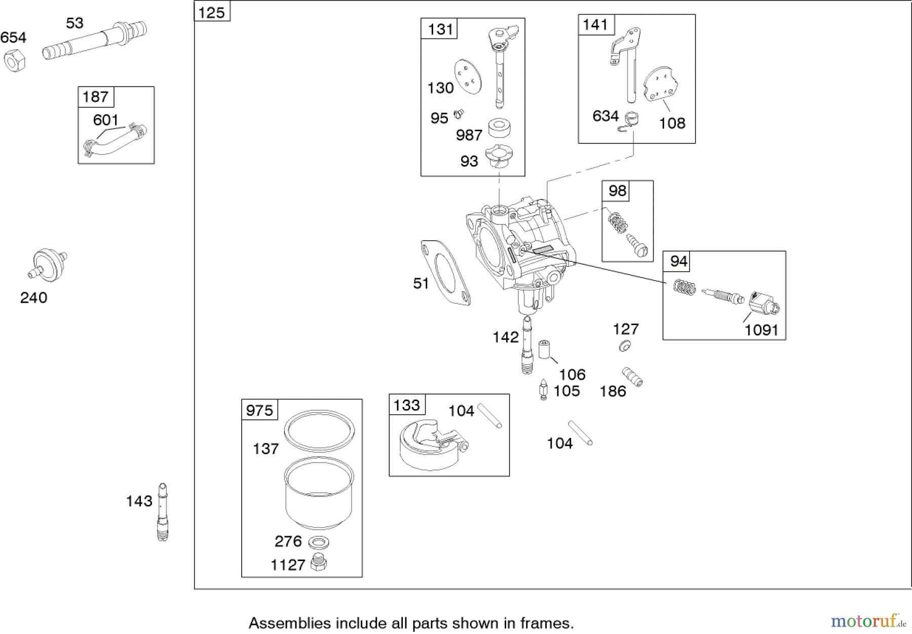  Toro Neu Mowers, Lawn & Garden Tractor Seite 1 71199 (XL 320) - Toro XL 320 Lawn Tractor, 2005 (250000001-250999999) CARBURETOR ASSEMBLY BRIGGS AND STRATTON 219907-0170-E1