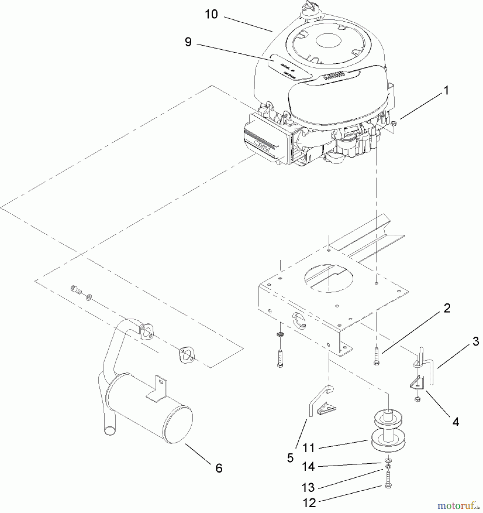  Toro Neu Mowers, Lawn & Garden Tractor Seite 1 71199 (XL 320) - Toro XL 320 Lawn Tractor, 2005 (250000001-250999999) ENGINE ASSEMBLY