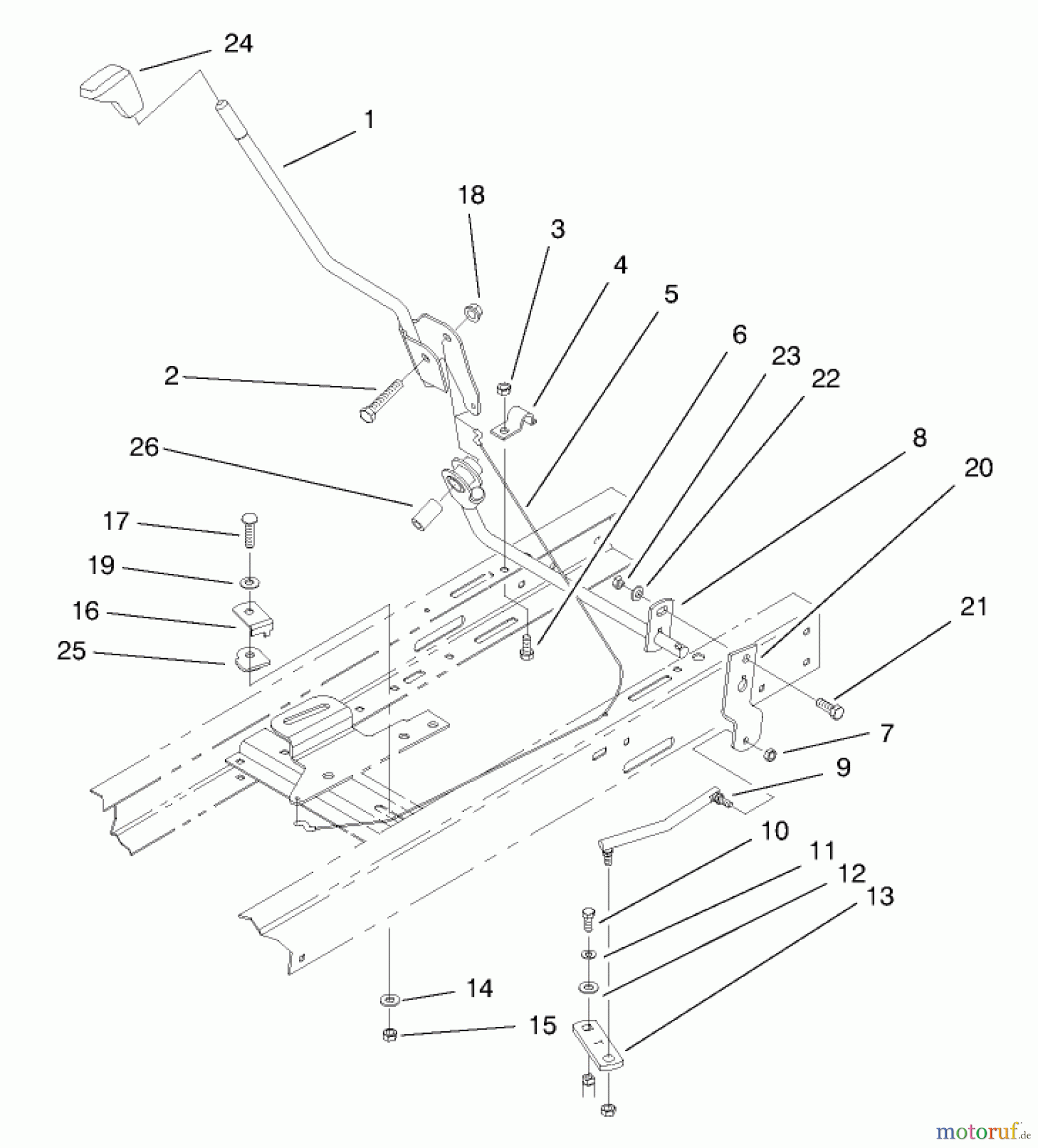  Toro Neu Mowers, Lawn & Garden Tractor Seite 1 71201 (12-32XL) - Toro 12-32XL Lawn Tractor, 1998 (8900001-8999999) SHIFT ASSEMBLY