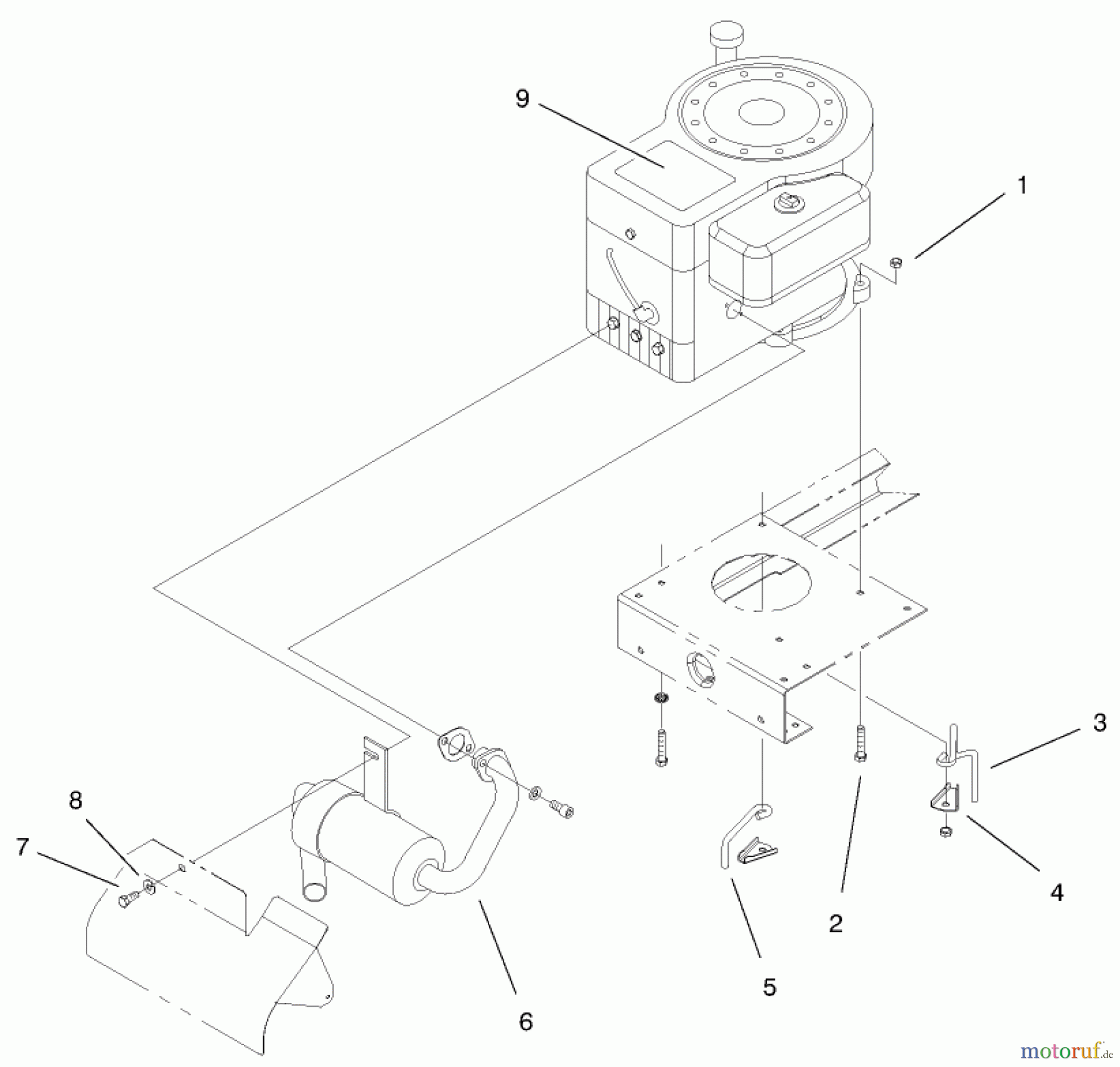  Toro Neu Mowers, Lawn & Garden Tractor Seite 1 71209 (13-32XLE) - Toro 13-32XLE Lawn Tractor, 1999 (9900001-9999999) ENGINE SYSTEM COMPONENTS ASSEMBLY #2