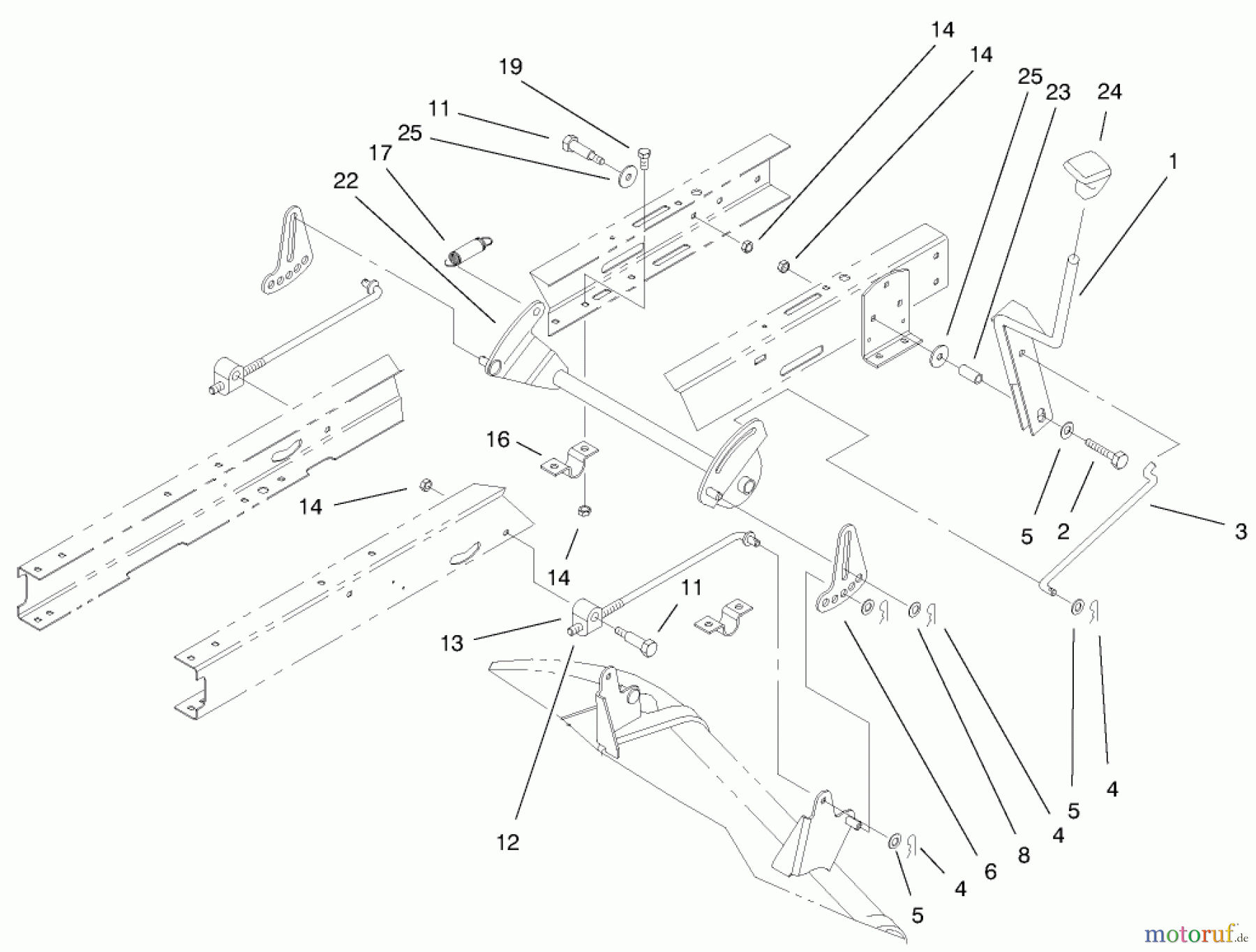  Toro Neu Mowers, Lawn & Garden Tractor Seite 1 71209 (13-32XLE) - Toro 13-32XLE Lawn Tractor, 1999 (9900001-9999999) HEIGHT OF CUT COMPONENTS ASSEMBLY