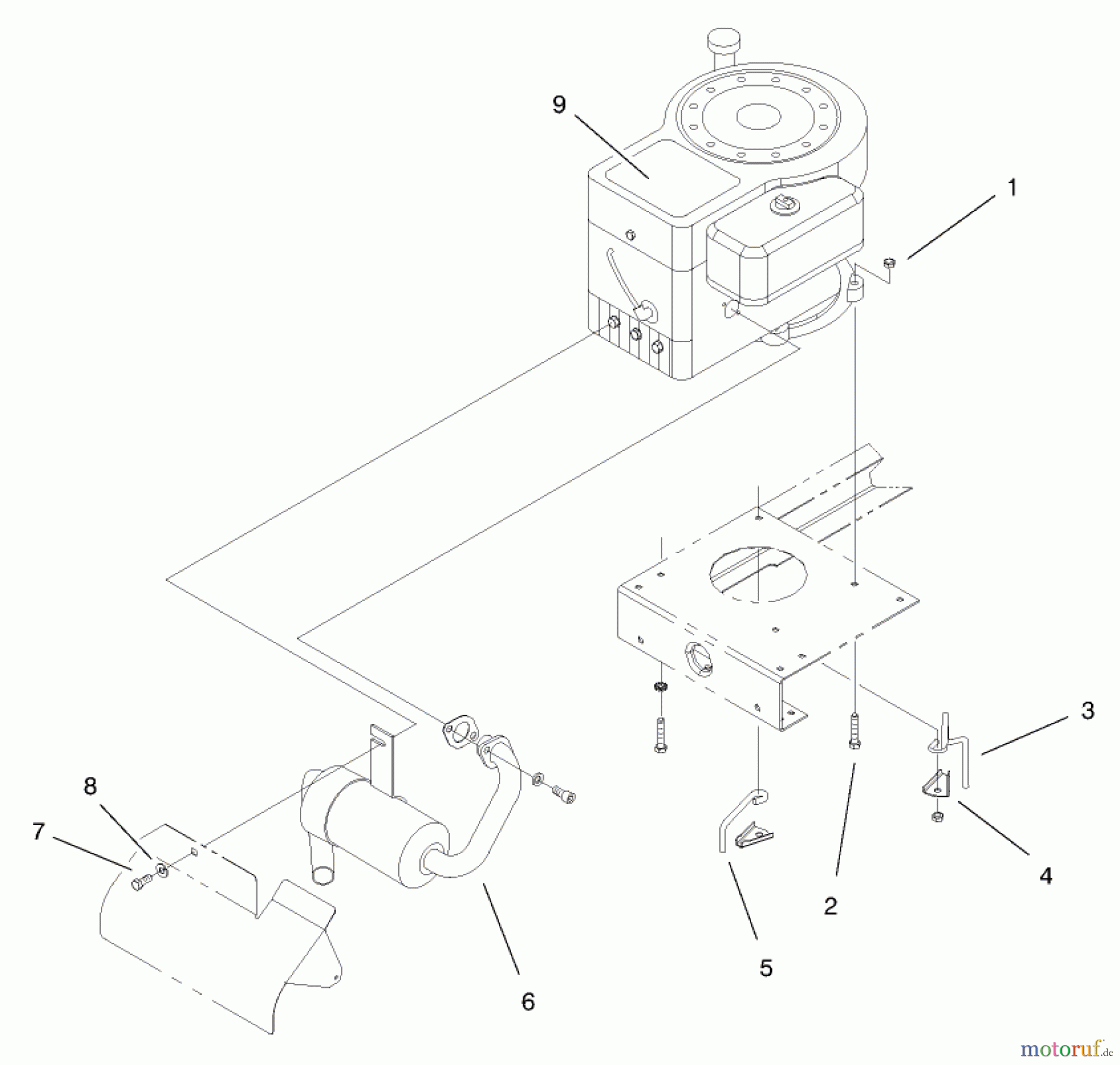  Toro Neu Mowers, Lawn & Garden Tractor Seite 1 71209 (13-32XLE) - Toro 13-32XLE Lawn Tractor, 2000 (200000001-200999999) ENGINE SYSTEM COMPONENTS ASSEMBLY