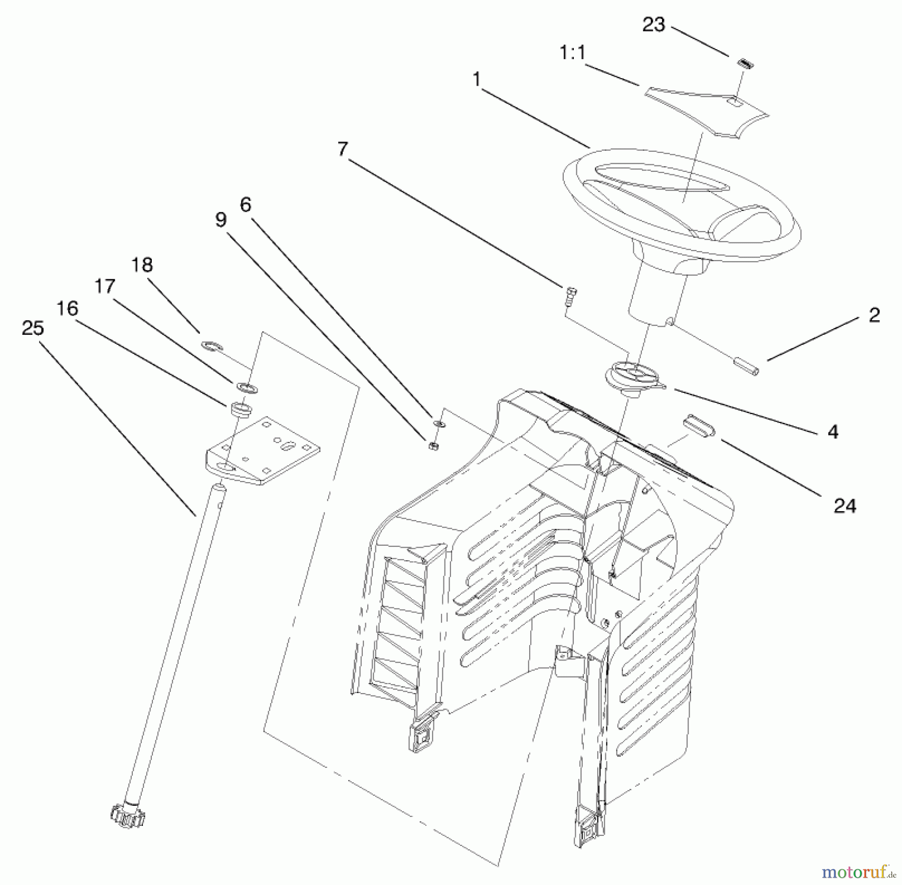  Toro Neu Mowers, Lawn & Garden Tractor Seite 1 71209 (13-32XLE) - Toro 13-32XLE Lawn Tractor, 2000 (200000001-200999999) FIXED STEERING ASSEMBLY