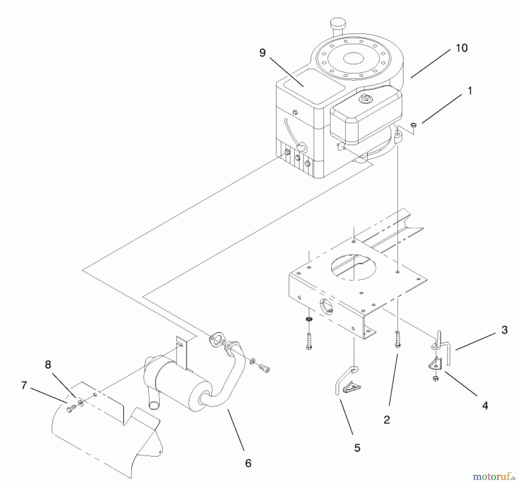  Toro Neu Mowers, Lawn & Garden Tractor Seite 1 71209 (13-32XLE) - Toro 13-32XLE Lawn Tractor, 2002 (220010001-220999999) ENGINE SYSTEM COMPONENTS ASSEMBLY