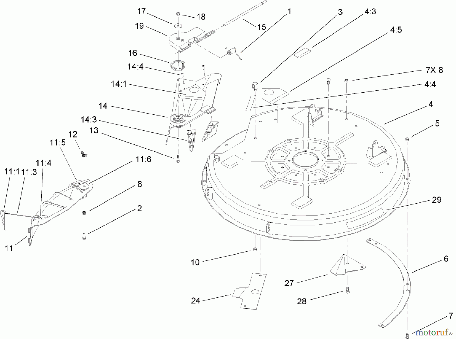  Toro Neu Mowers, Lawn & Garden Tractor Seite 1 71209 (XL 320) - Toro XL 320 Lawn Tractor, 2006 (260000001-260999999) 32 INCH DECK ASSEMBLY