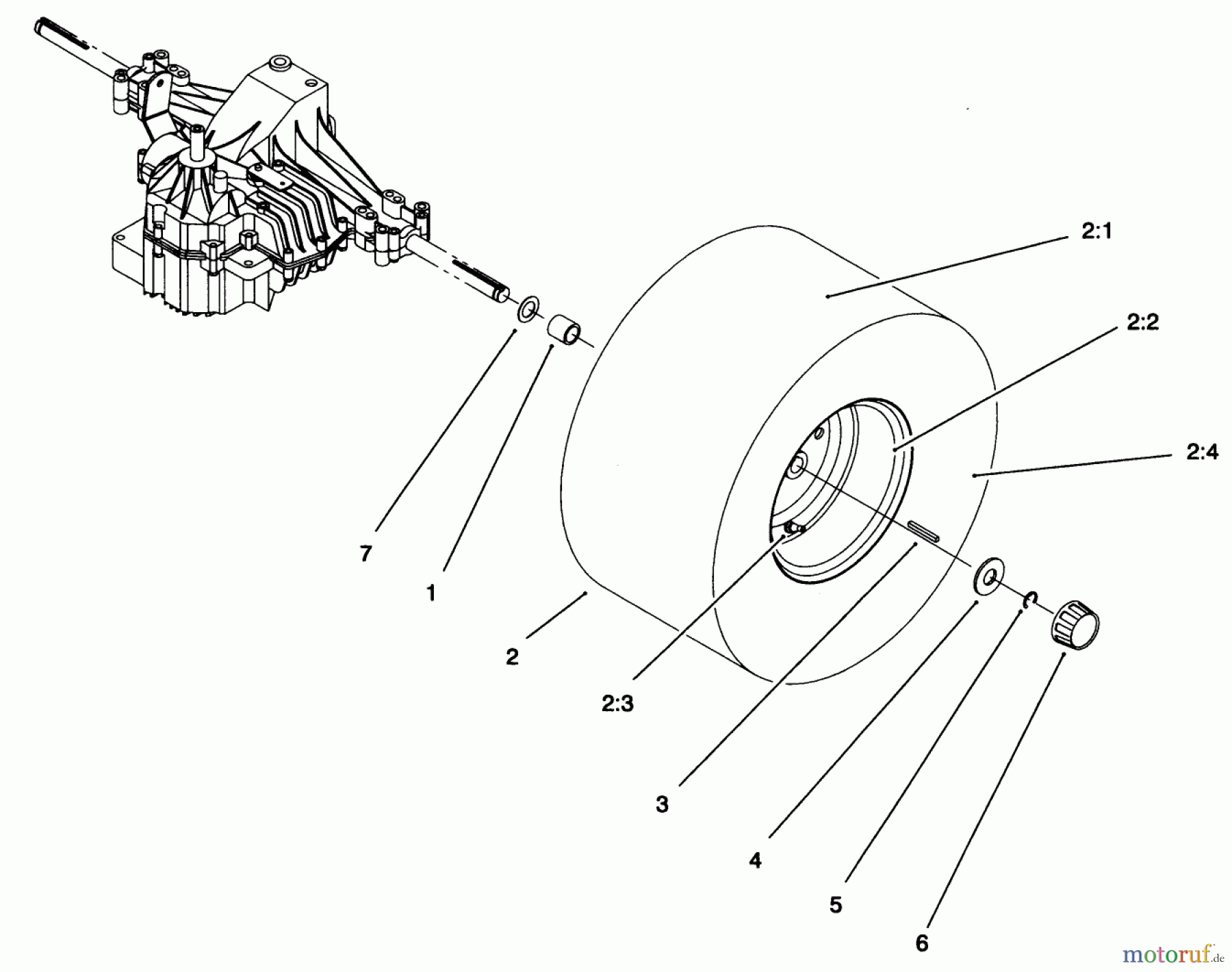  Toro Neu Mowers, Lawn & Garden Tractor Seite 1 71218 (16-44HXL) - Toro 16-44HXL Lawn Tractor, 1996 (6900001-6999999) REAR AXLE ASSEMBLY