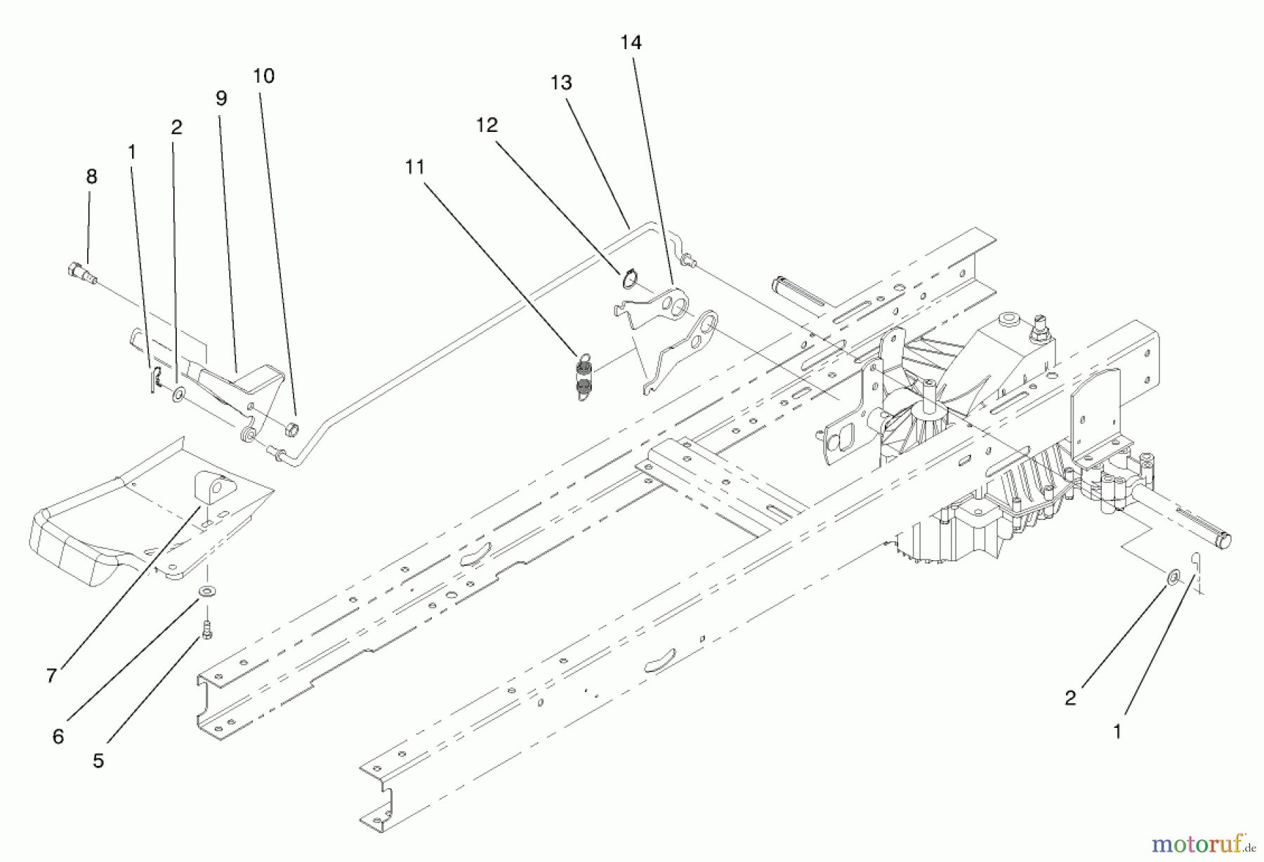  Toro Neu Mowers, Lawn & Garden Tractor Seite 1 71219 (14-38HXL) - Toro 14-38HXL Lawn Tractor, 1998 (8900001-8999999) SPEED CONTROL ASSEMBLY