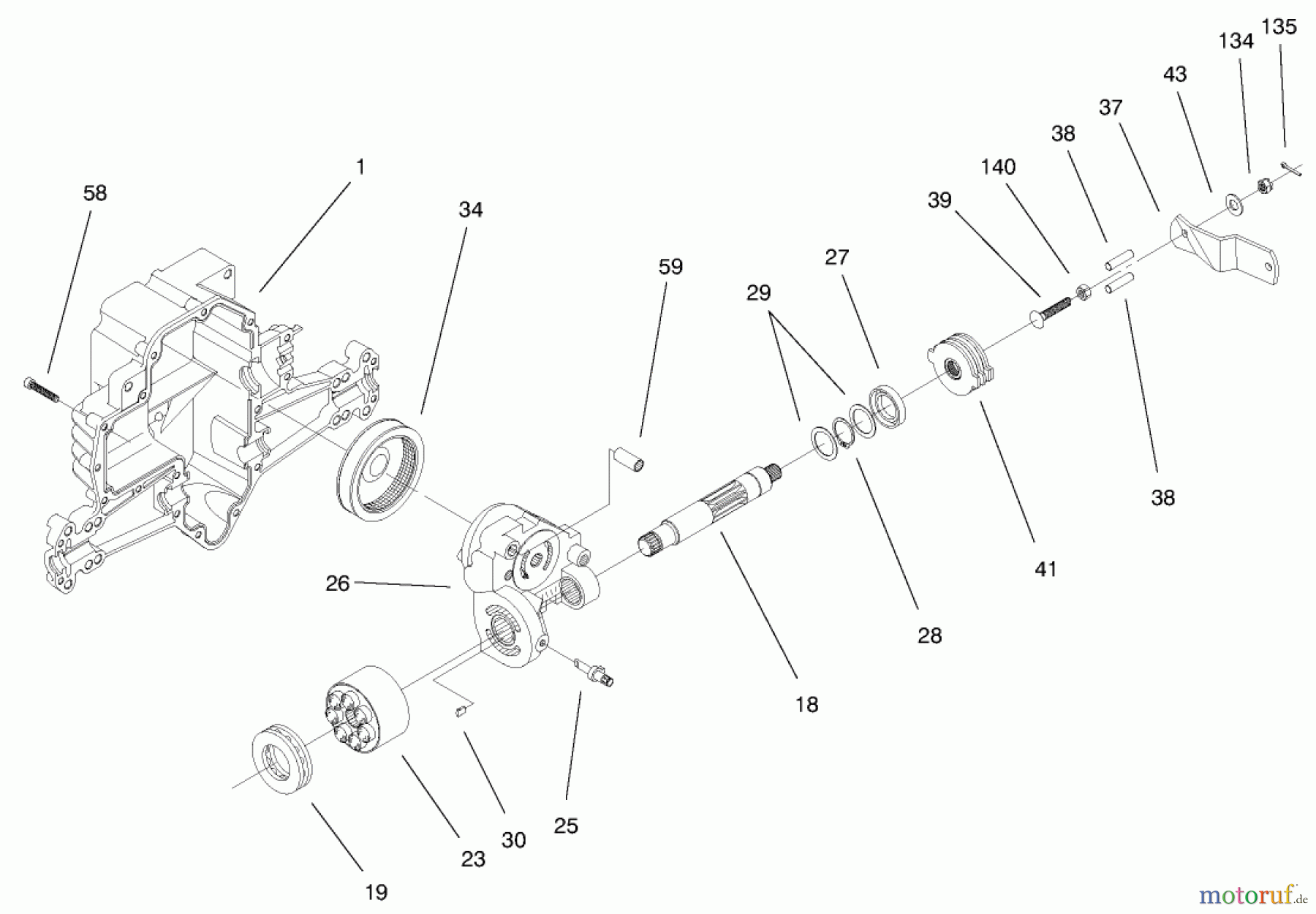  Toro Neu Mowers, Lawn & Garden Tractor Seite 1 71241 (16-38HXLE) - Toro 16-38HXLE Lawn Tractor, 2000 (200000001-200999999) HYDRO TRANSAXLE ASSEMBLY #4