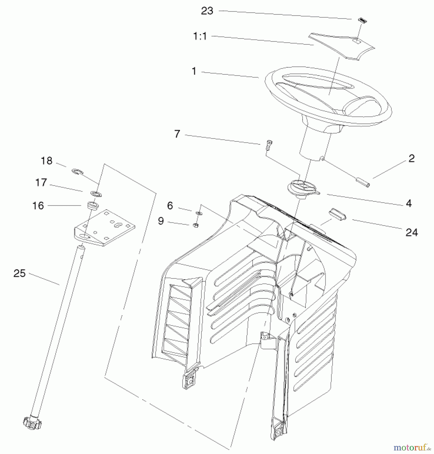  Toro Neu Mowers, Lawn & Garden Tractor Seite 1 71228 (17-44HXL) - Toro 17-44HXL Lawn Tractor, 2002 (220000001-220010000) STEERING ASSEMBLY #2