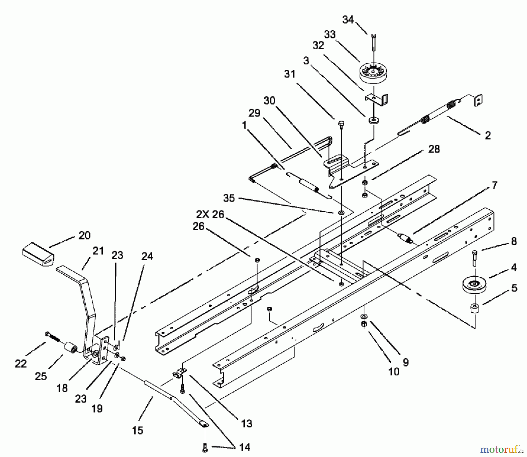  Toro Neu Mowers, Lawn & Garden Tractor Seite 1 71228 (17-44HXL) - Toro 17-44HXL Lawn Tractor, 2002 (220010001-220999999) TRACTION AND BRAKE ASSEMBLY