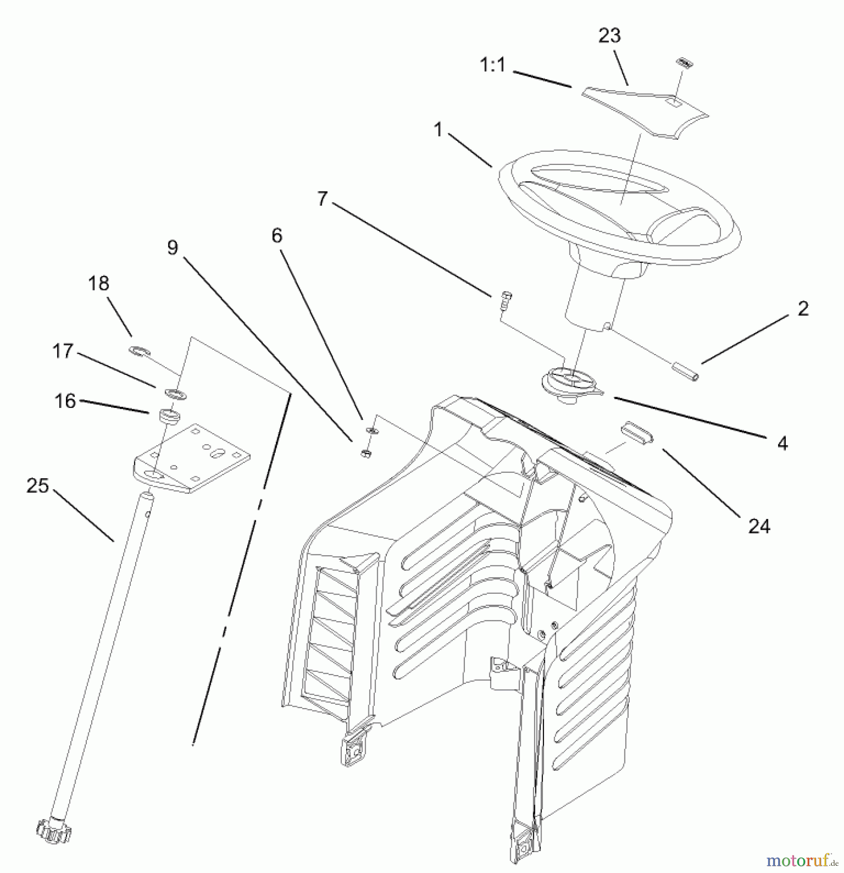  Toro Neu Mowers, Lawn & Garden Tractor Seite 1 71228 (17-44HXL) - Toro 17-44HXL Lawn Tractor, 2003 (230000001-230999999) FIXED STEERING ASSEMBLY