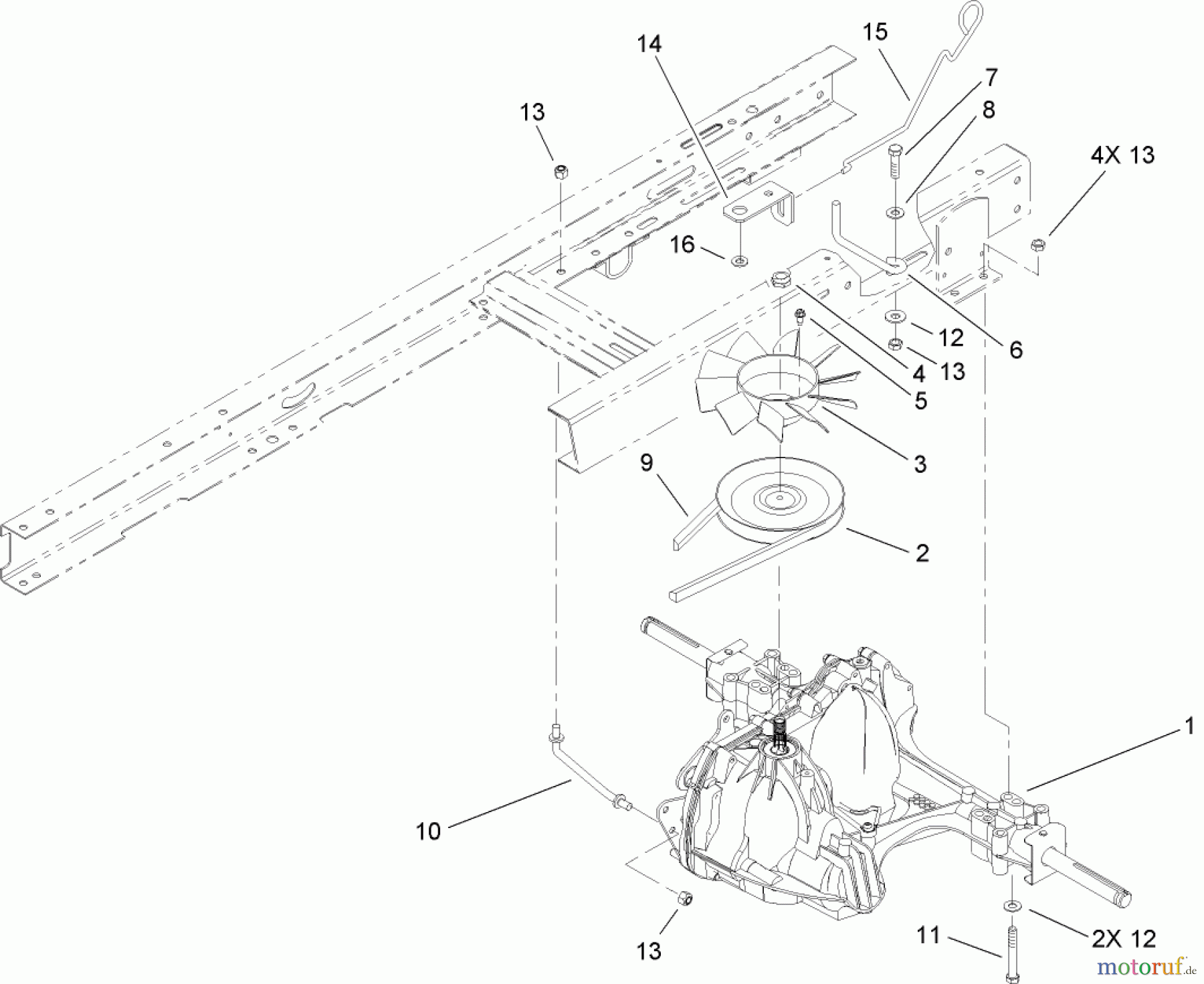  Toro Neu Mowers, Lawn & Garden Tractor Seite 1 71246 (XL 380H) - Toro XL 380H Lawn Tractor, 2006 (260000001-260999999) HYDRO TRANSAXLE ASSEMBLY