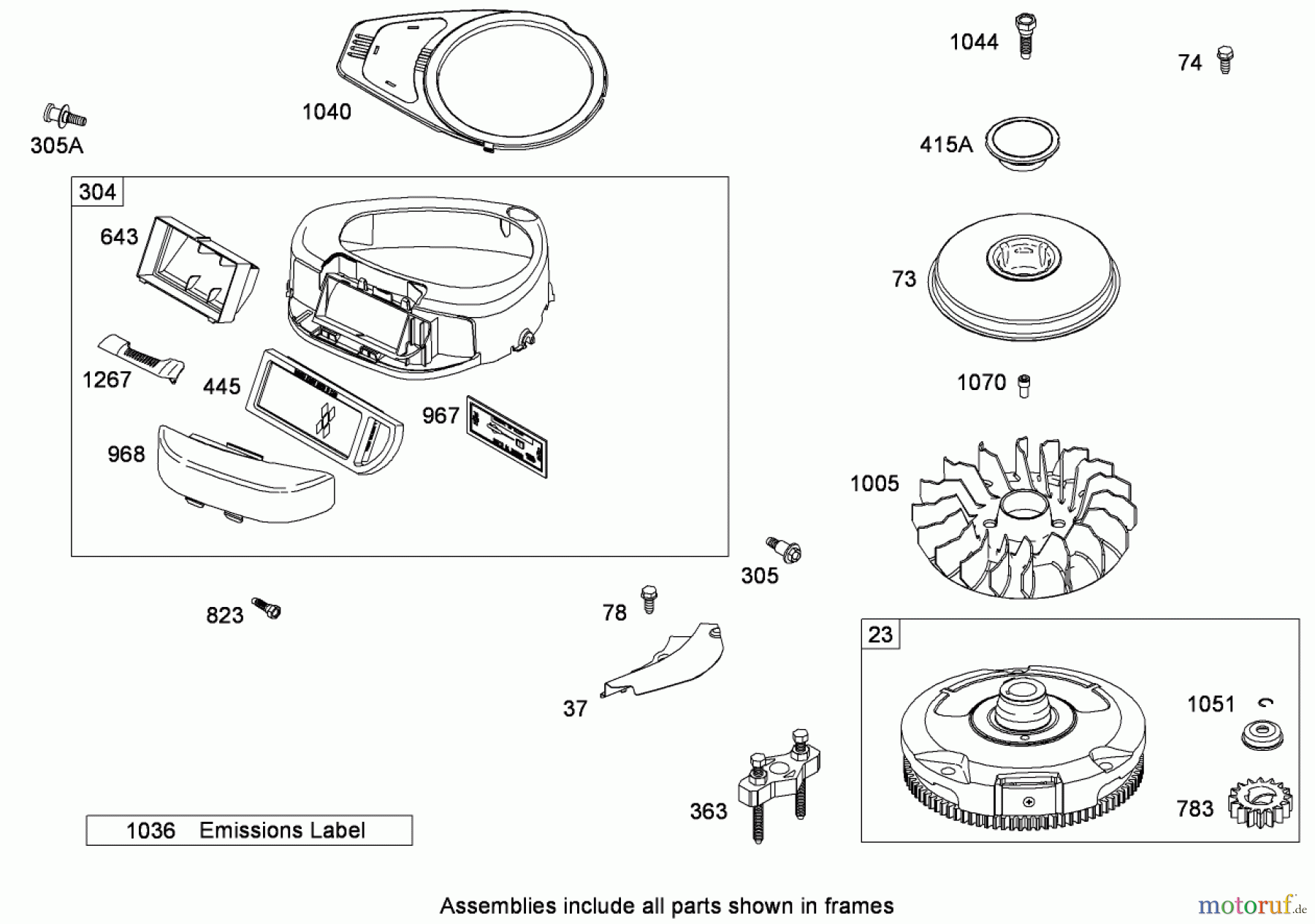  Toro Neu Mowers, Lawn & Garden Tractor Seite 1 71253 (XL 440H) - Toro XL 440H Lawn Tractor, 2010 (310000001-310999999) BLOWER HOUSING ASSEMBLY BRIGGS AND STRATTON MODEL 31P777-0133-E1