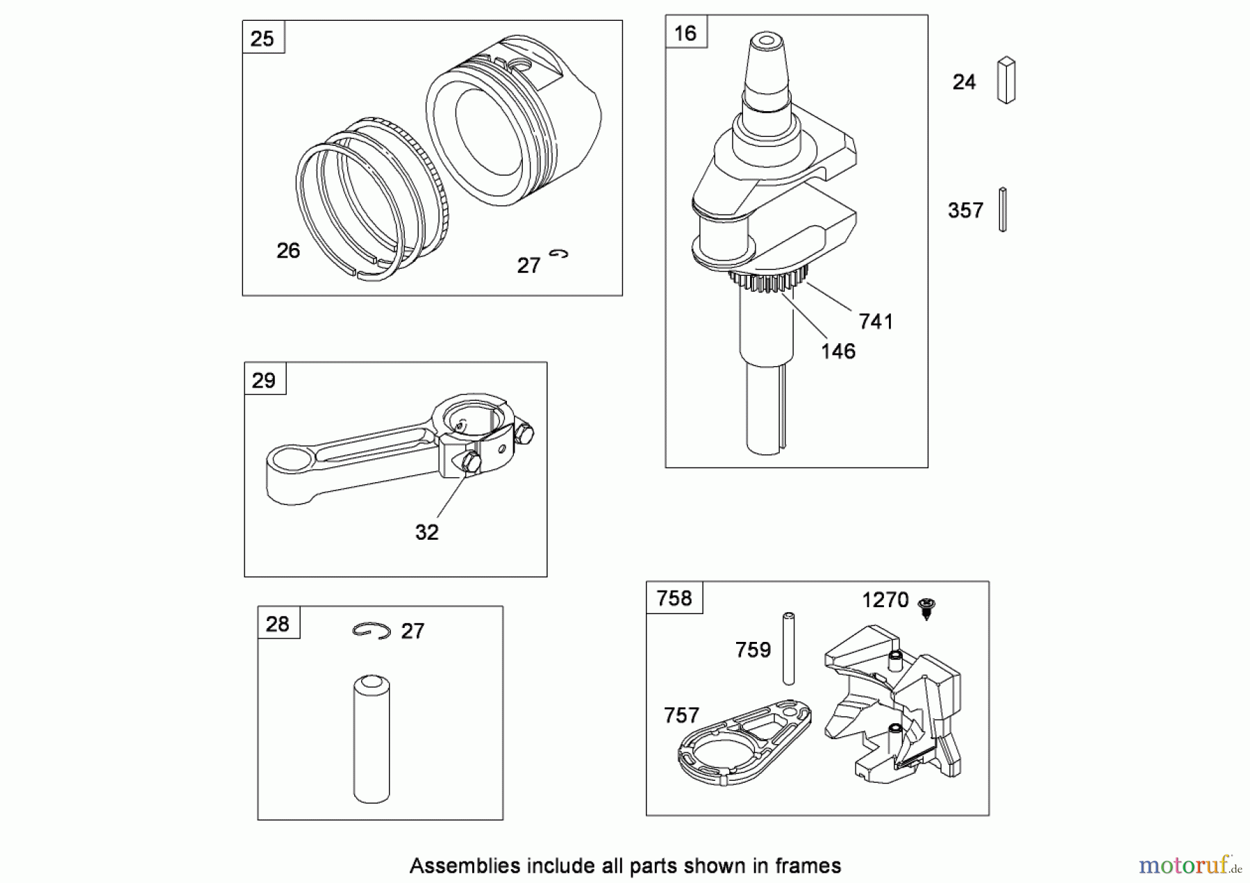  Toro Neu Mowers, Lawn & Garden Tractor Seite 1 71253 (XL 440H) - Toro XL 440H Lawn Tractor, 2010 (310000001-310999999) CRANKSHAFT ASSEMBLY BRIGGS AND STRATTON MODEL 31P777-0133-E1