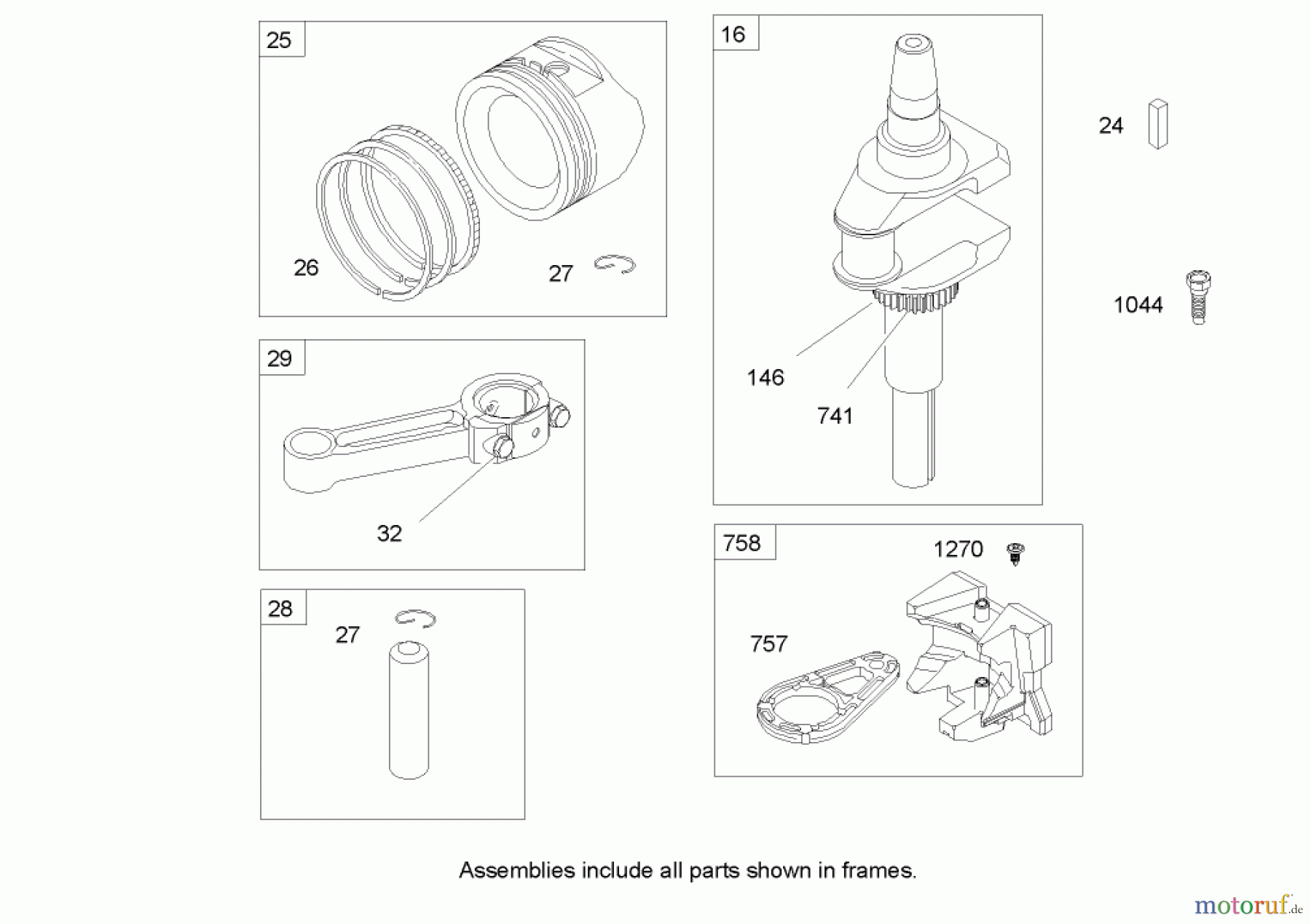  Toro Neu Mowers, Lawn & Garden Tractor Seite 1 71285 (18-44HXLE) - Toro 18-44HXLE Lawn Tractor, 2004 (240000001-240999999) CRANKSHAFT ASSEMBLY BRIGGS AND STRATTON 31H777-0177-E1