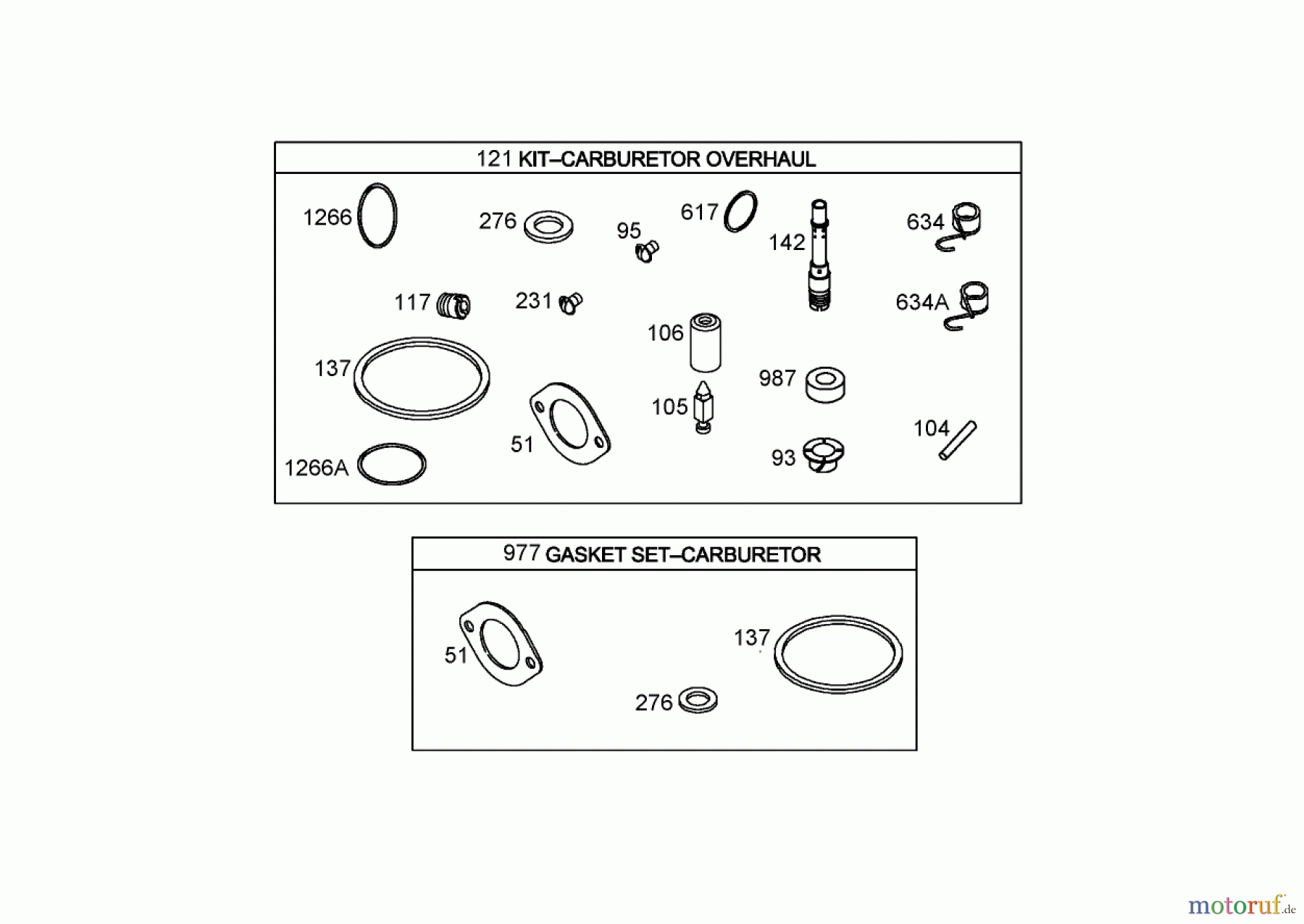  Toro Neu Mowers, Lawn & Garden Tractor Seite 1 71428 (XL 380H) - Toro XL 380H Lawn Tractor, 2005 (250000001-250999999) CARBURETOR OVERHAUL KIT BRIGGS AND STRATTON 286H77-0165-E1