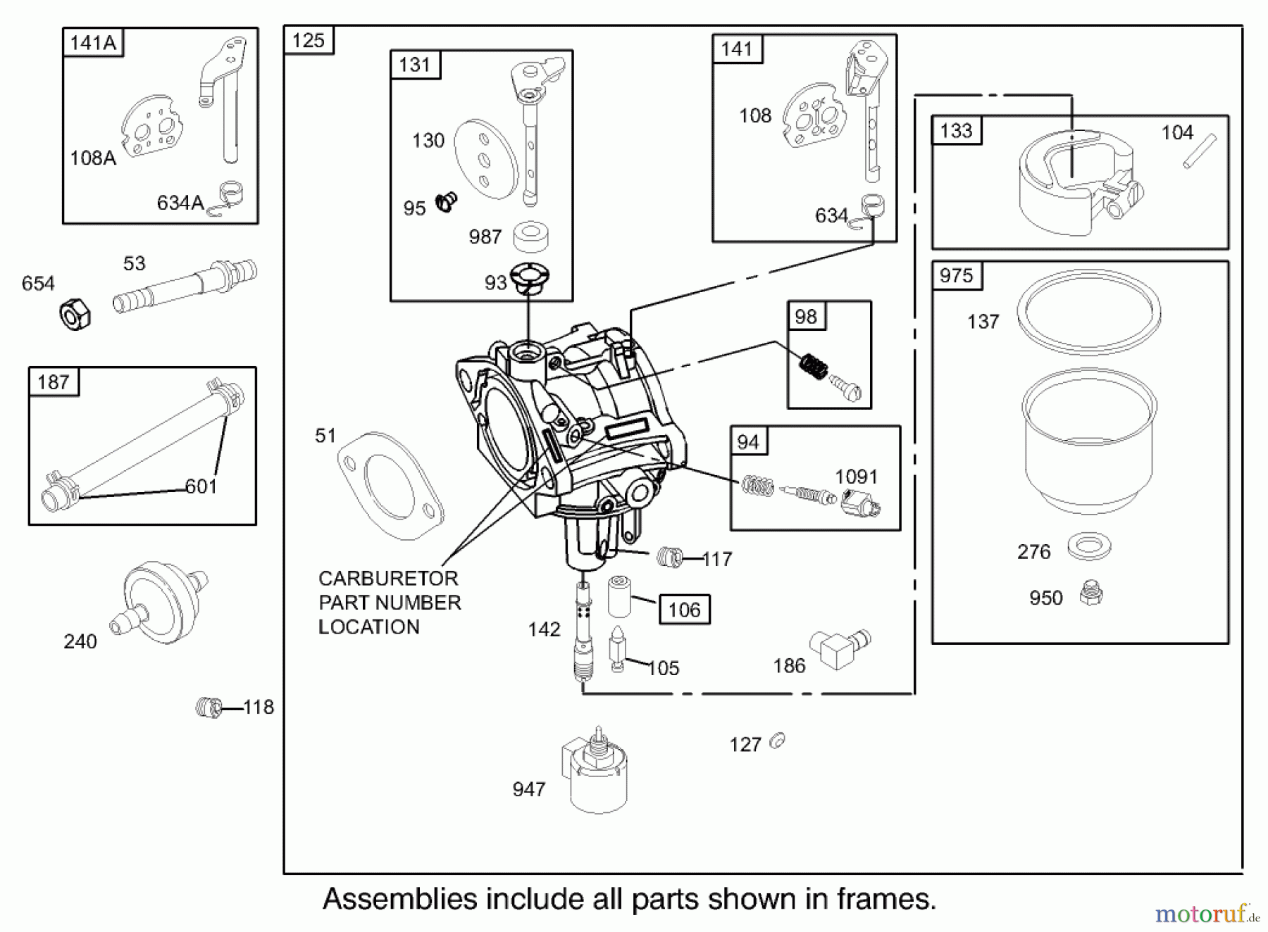  Toro Neu Mowers, Lawn & Garden Tractor Seite 1 71429 (XL 440H) - Toro XL 440H Lawn Tractor, 2005 (250000001-250999999) CARBURETOR ASSEMBLY BRIGGS AND STRATTON 31F777-0162-E1