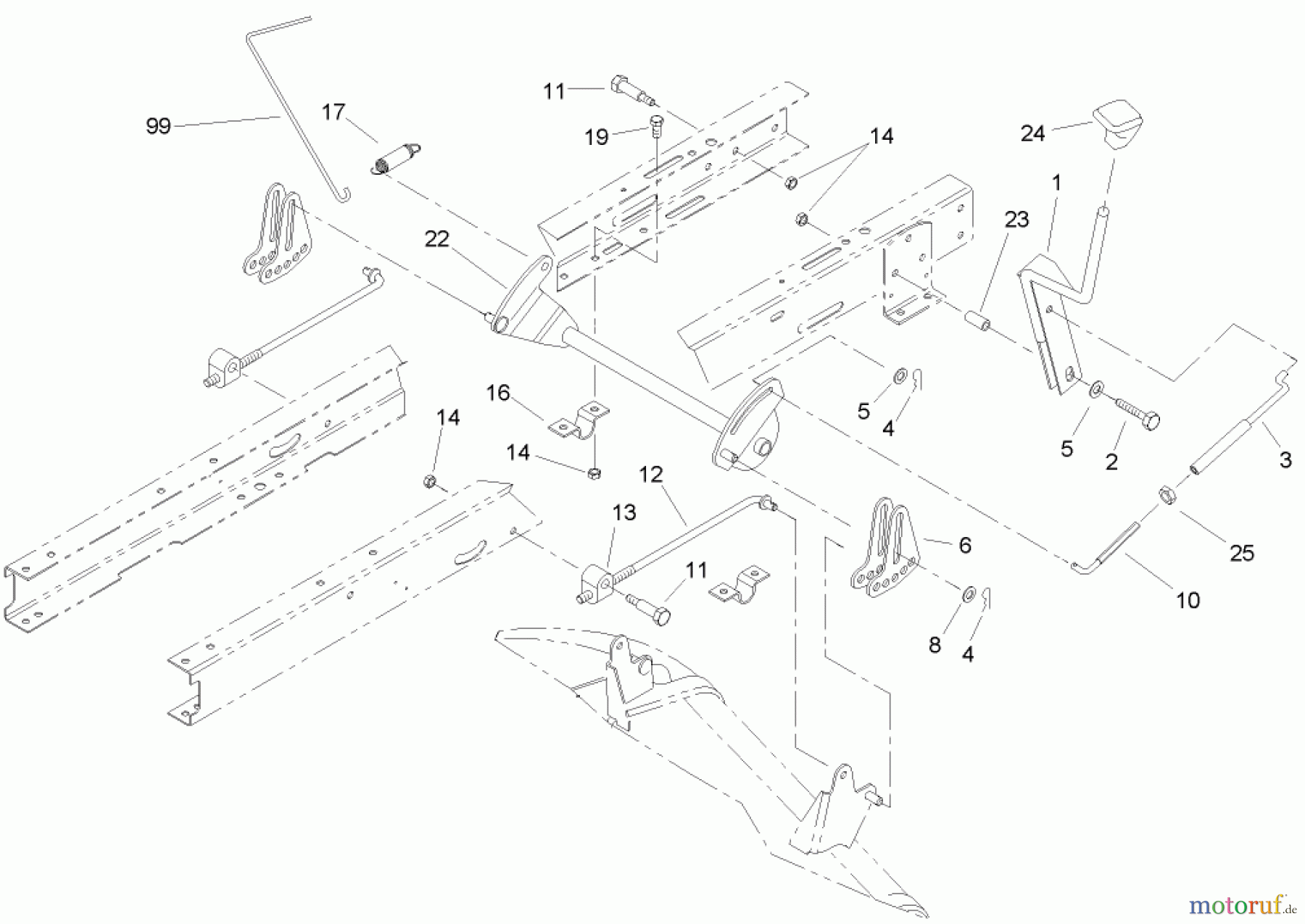  Toro Neu Mowers, Lawn & Garden Tractor Seite 1 71429 (XL 440H) - Toro XL 440H Lawn Tractor, 2005 (250000001-250999999) HEIGHT-OF-CUT ASSEMBLY