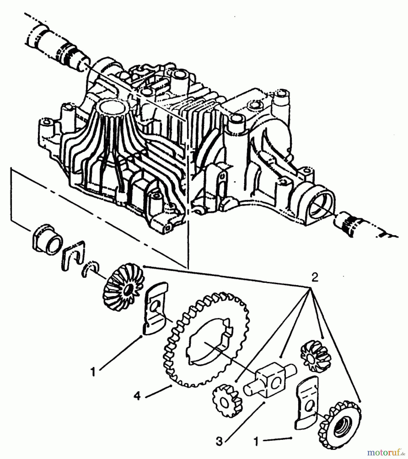  Toro Neu Mowers, Lawn & Garden Tractor Seite 1 72083 (266-H) - Toro 266-H Yard Tractor, 1994 (4900001-4999999) DIFFERENTIAL GEAR