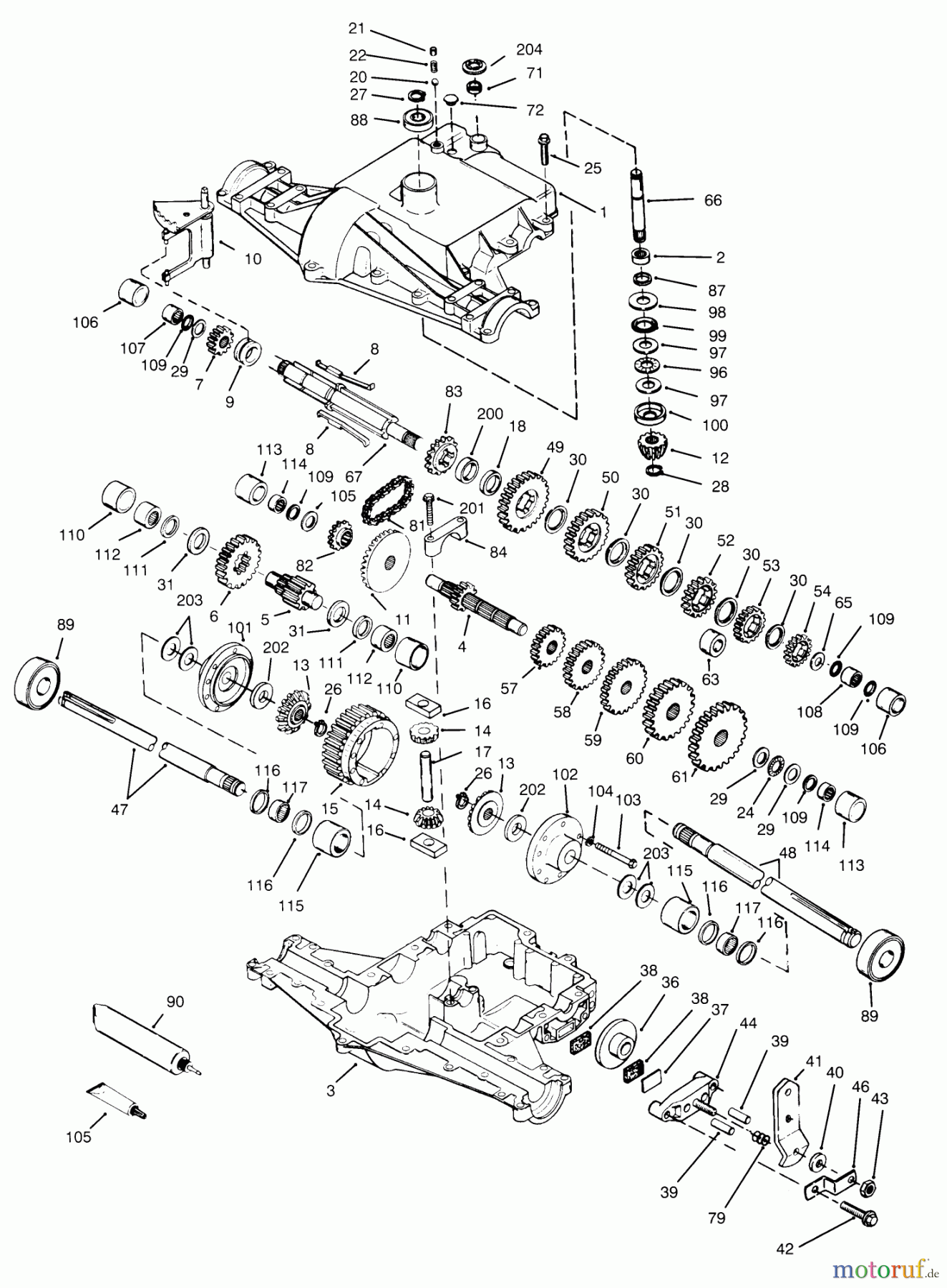  Toro Neu Mowers, Lawn & Garden Tractor Seite 1 72062 (264-6) - Toro 264-6 Yard Tractor, 1995 (5900001-5900227) PEERLESS TRANSAXLE 820-024