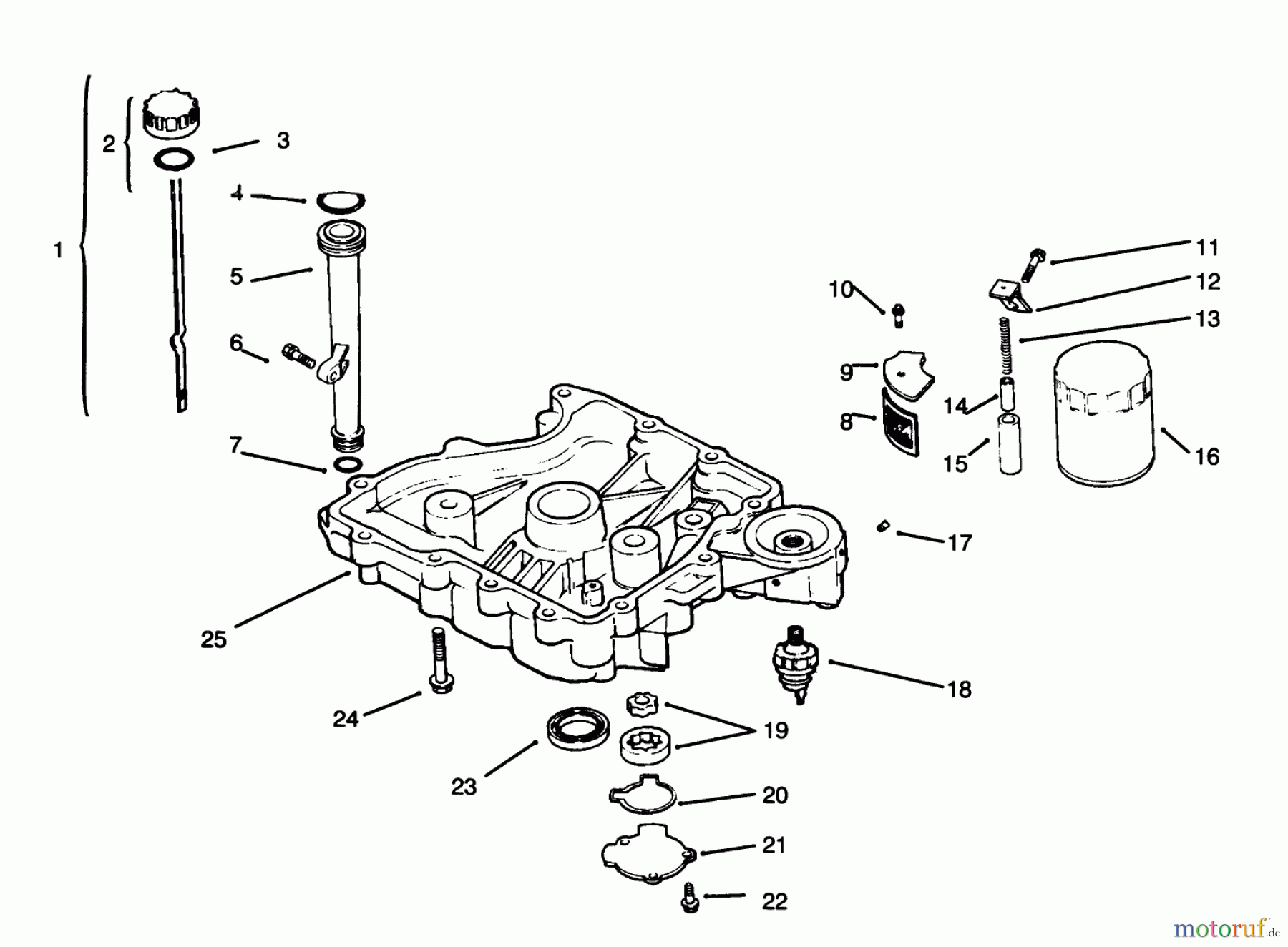  Toro Neu Mowers, Lawn & Garden Tractor Seite 1 72045 (265-6) - Toro 265-6 Yard Tractor, 1996 (6900001-6999999) OIL PAN/LUBRICATION