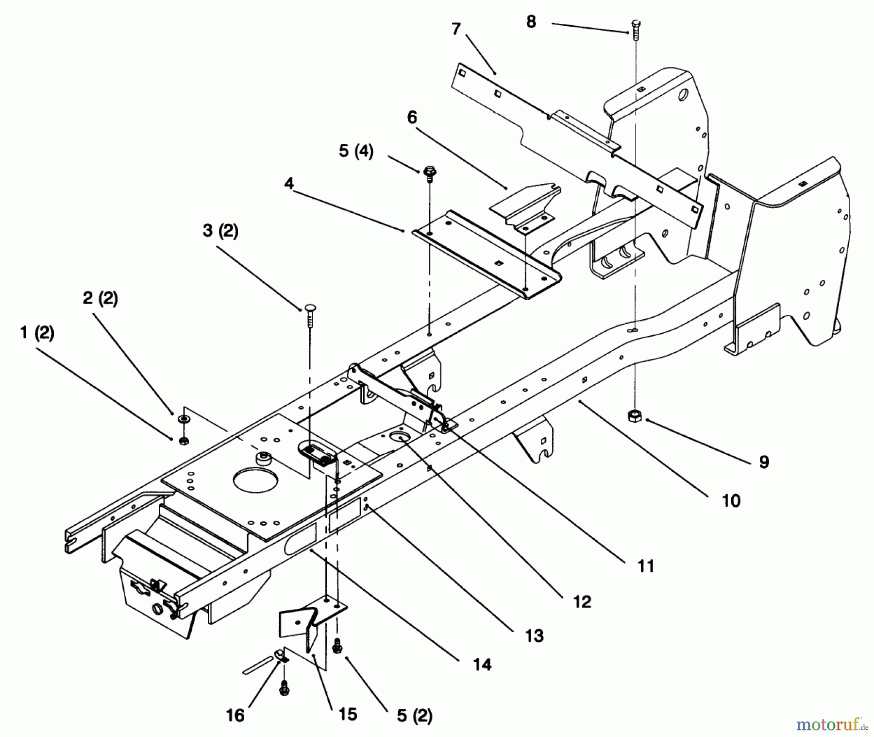  Toro Neu Mowers, Lawn & Garden Tractor Seite 1 72064 (265-H) - Toro 265-H Lawn and Garden Tractor, 1996 (6900001-6999999) FRAME