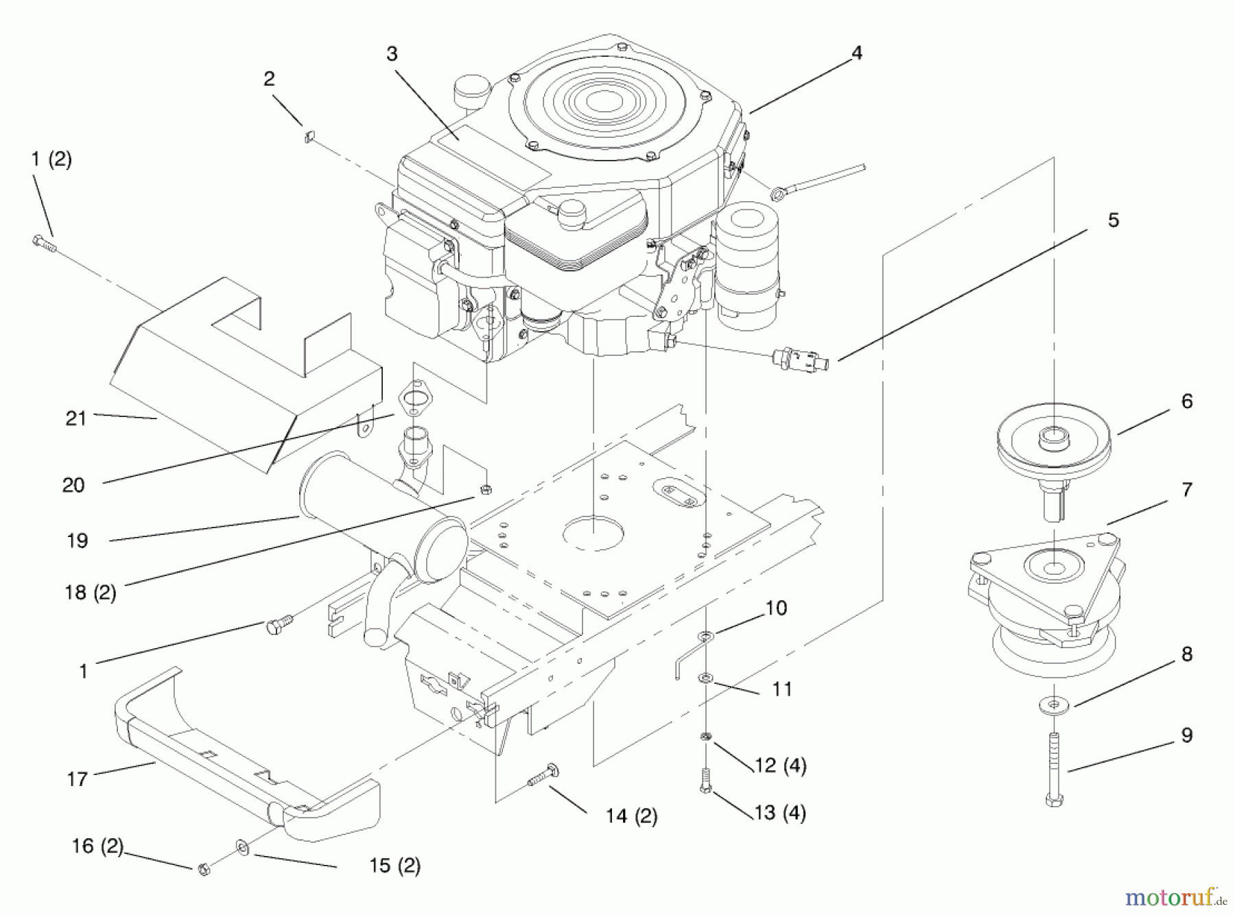  Toro Neu Mowers, Lawn & Garden Tractor Seite 1 72064 (265-H) - Toro 265-H Lawn and Garden Tractor, 1998 (8900001-8900599) SINGLE CYLINDER ENGINE, MUFFLER, AND P.T.O.