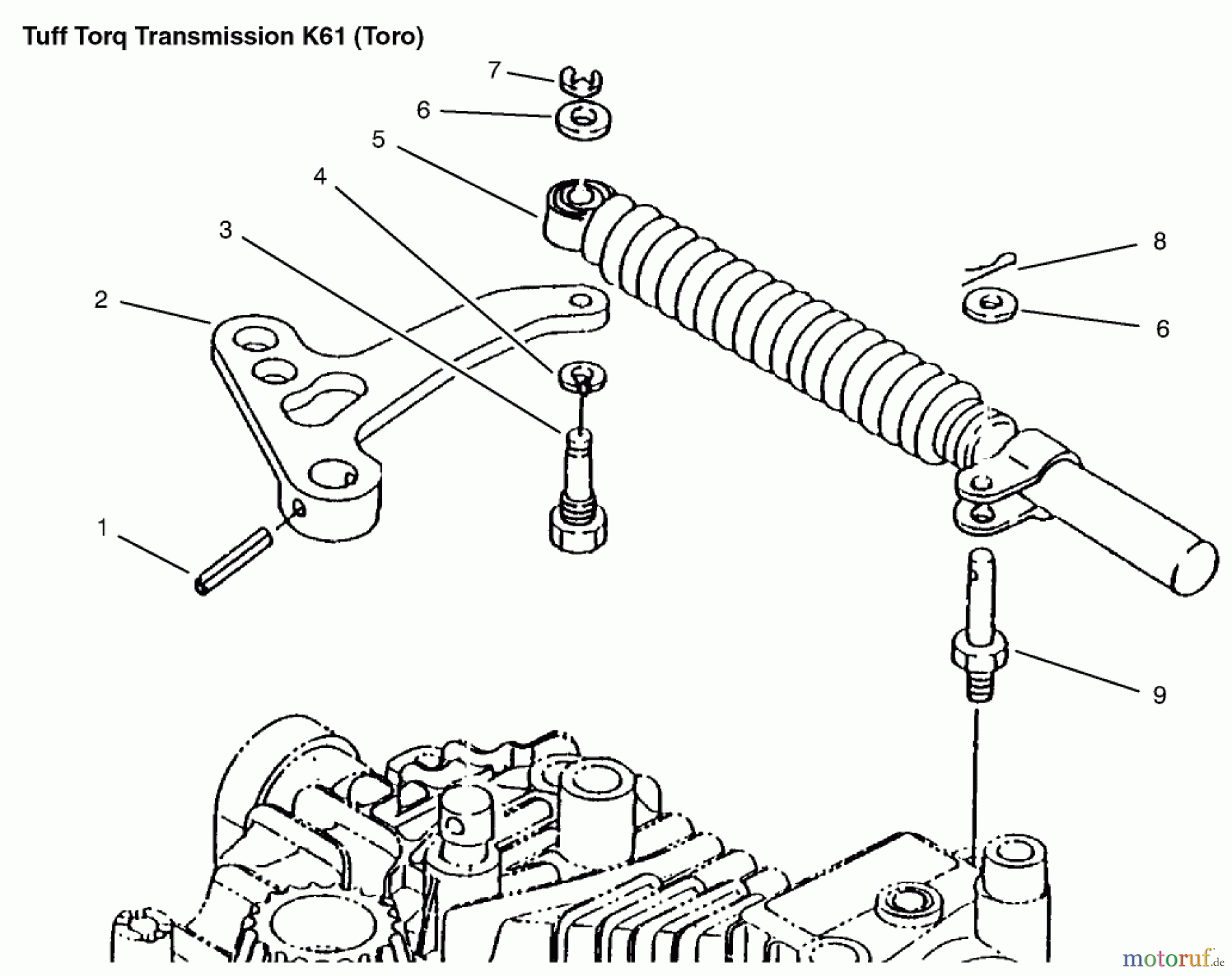  Toro Neu Mowers, Lawn & Garden Tractor Seite 1 72070 (265-H) - Toro 265-H Lawn and Garden Tractor, 1999 (9900001-9999999) LEVER DAMPER