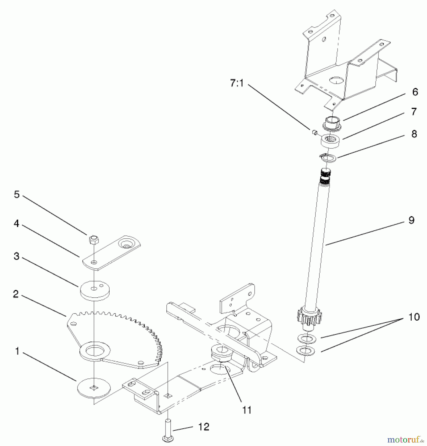  Toro Neu Mowers, Lawn & Garden Tractor Seite 1 72051 (265-H) - Toro 265-H Lawn and Garden Tractor, 2002 (220000001-220999999) LOWER STEERING ASSEMBLY