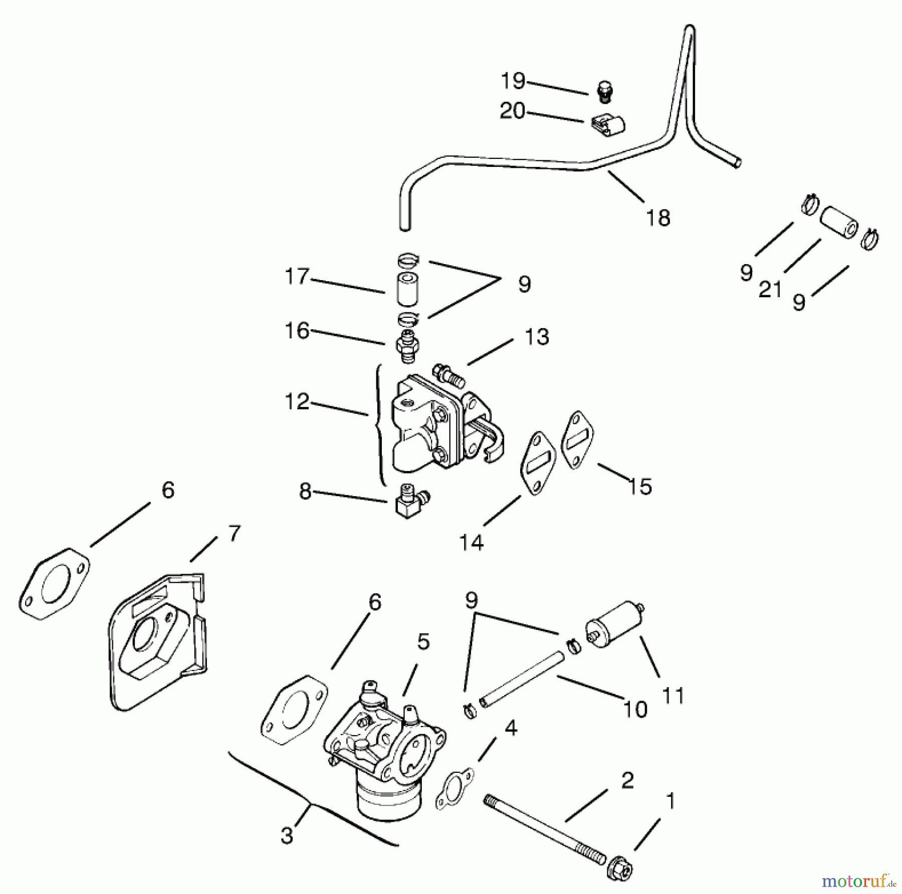  Toro Neu Mowers, Lawn & Garden Tractor Seite 1 72052 (266-H) - Toro 266-H Lawn and Garden Tractor, 2001 (210000001-210999999) FUEL SYSTEM ASSEMBLY KOHLER MODELS CV460S-26505 AND CV460S-26506