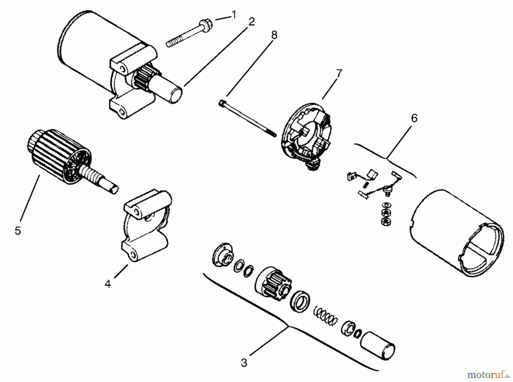  Toro Neu Mowers, Lawn & Garden Tractor Seite 1 72072 (266-HE) - Toro 266-HE Lawn and Garden Tractor, 2001 (210000001-210999999) STARTING SYSTEM ASSEMBLY ASSEMBLY KOHLER MODELS CV460S-26505 AND CV460S-26506