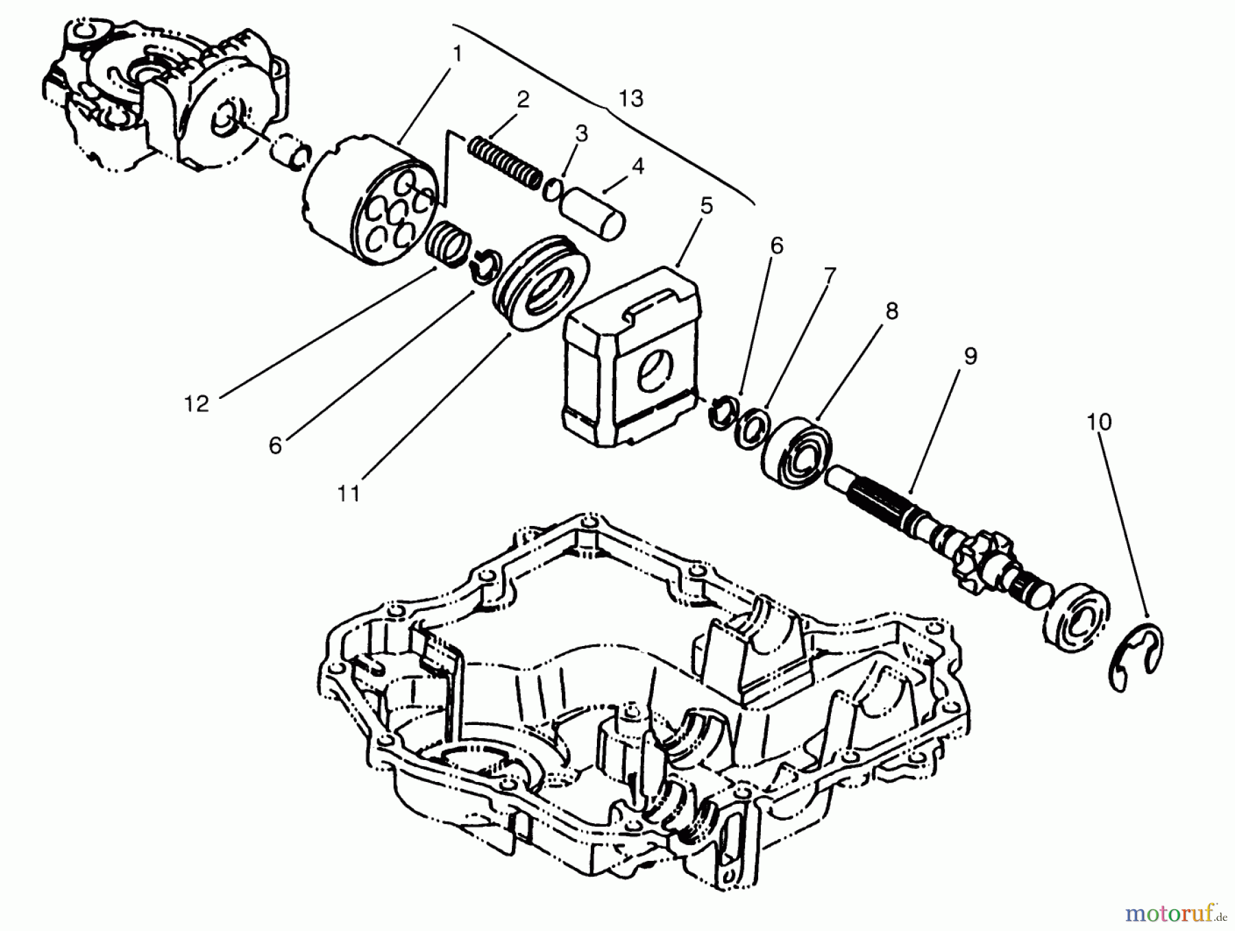  Toro Neu Mowers, Lawn & Garden Tractor Seite 1 72084 (266-H) - Toro 266-H Yard Tractor, 1996 (6900001-6999999) MOTOR SHAFT TUFF TORQ TRANSMISSION K61 (TORO)