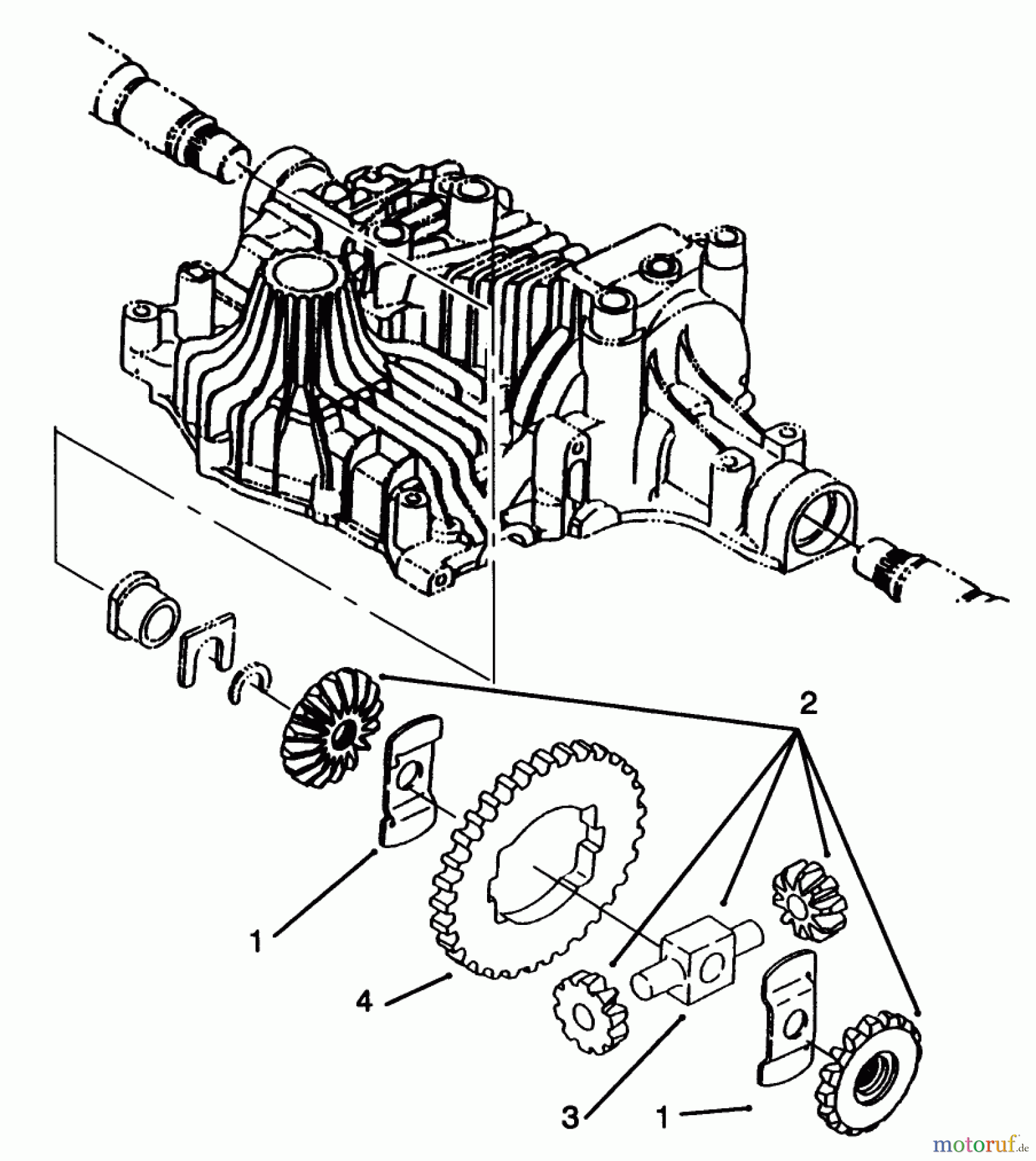  Toro Neu Mowers, Lawn & Garden Tractor Seite 1 72104 (267-H) - Toro 267-H Lawn and Garden Tractor, 1996 (6900001-6999999) DIFFERENTIAL GEAR