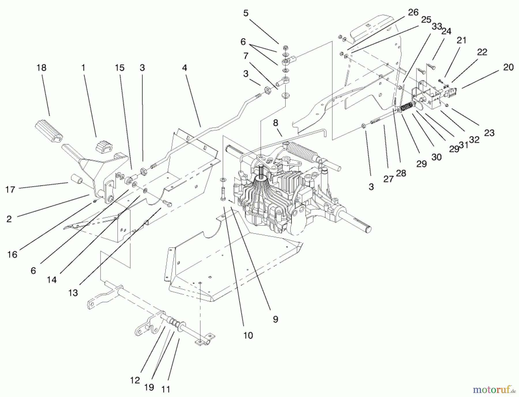  Toro Neu Mowers, Lawn & Garden Tractor Seite 1 72086 (268-H) - Toro 268-H Lawn and Garden Tractor, 1999 (9900001-9999999) HYDRO CONTROLS ASSEMBLY