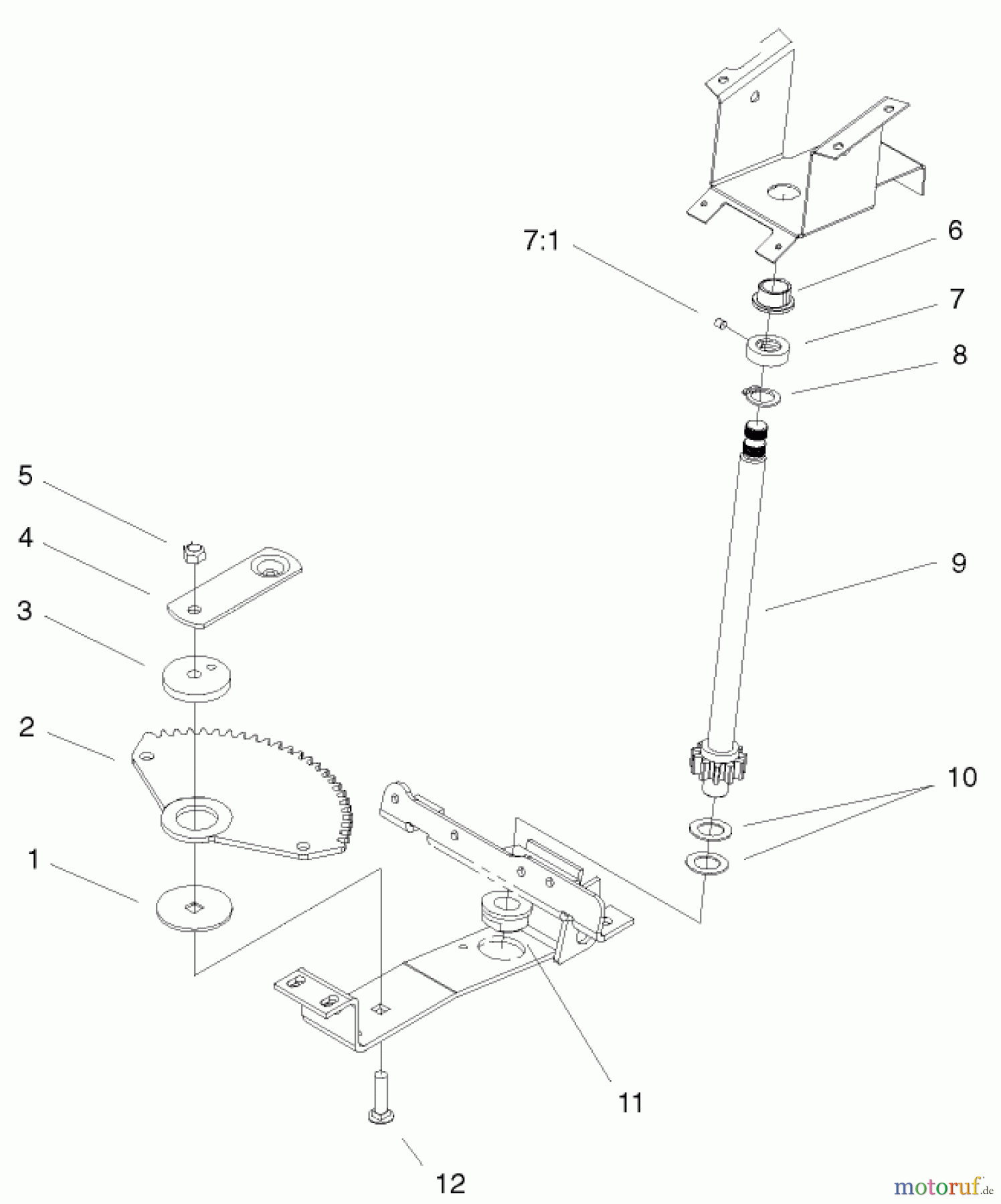  Toro Neu Mowers, Lawn & Garden Tractor Seite 1 72087 (268-H) - Toro 268-H Lawn and Garden Tractor, 2000 (200000001-200999999) LOWER STEERING ASSEMBLY