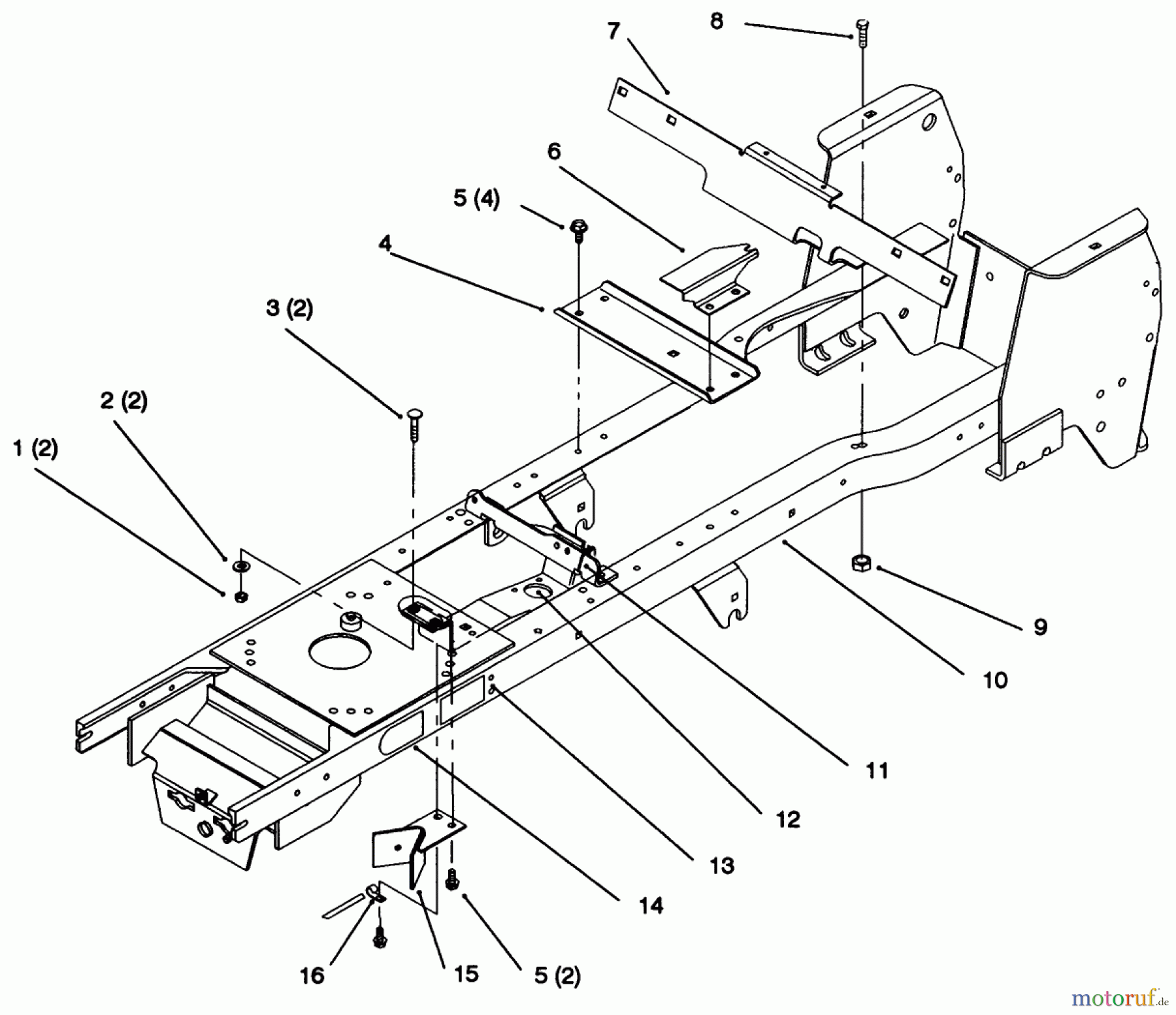  Toro Neu Mowers, Lawn & Garden Tractor Seite 1 72102 (269-H) - Toro 269-H Lawn and Garden Tractor, 1996 (6900001-6999999) FRAME