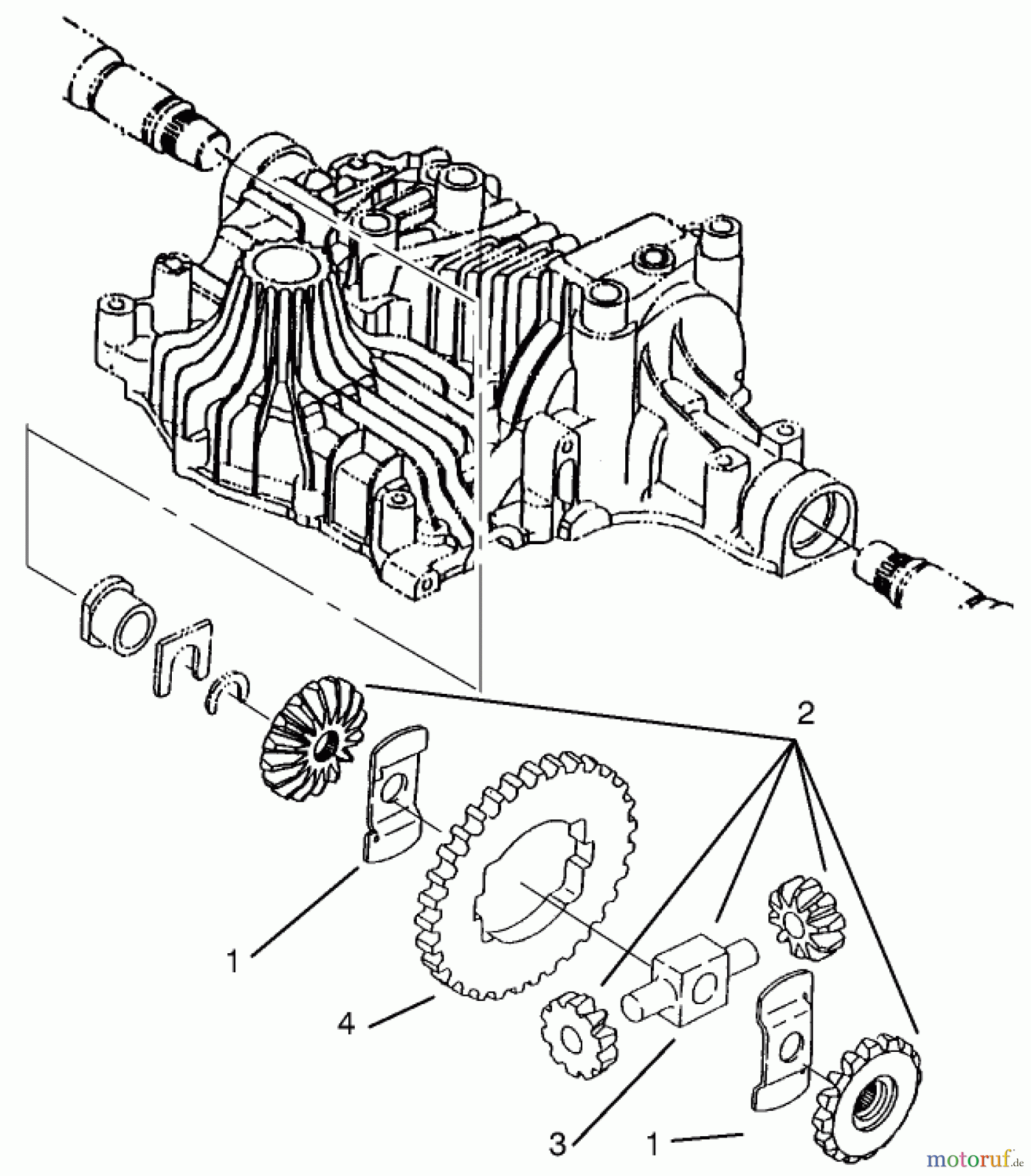  Toro Neu Mowers, Lawn & Garden Tractor Seite 1 72102 (269-H) - Toro 269-H Lawn and Garden Tractor, 1997 (7900001-7999999) DIFFERENTIAL GEAR