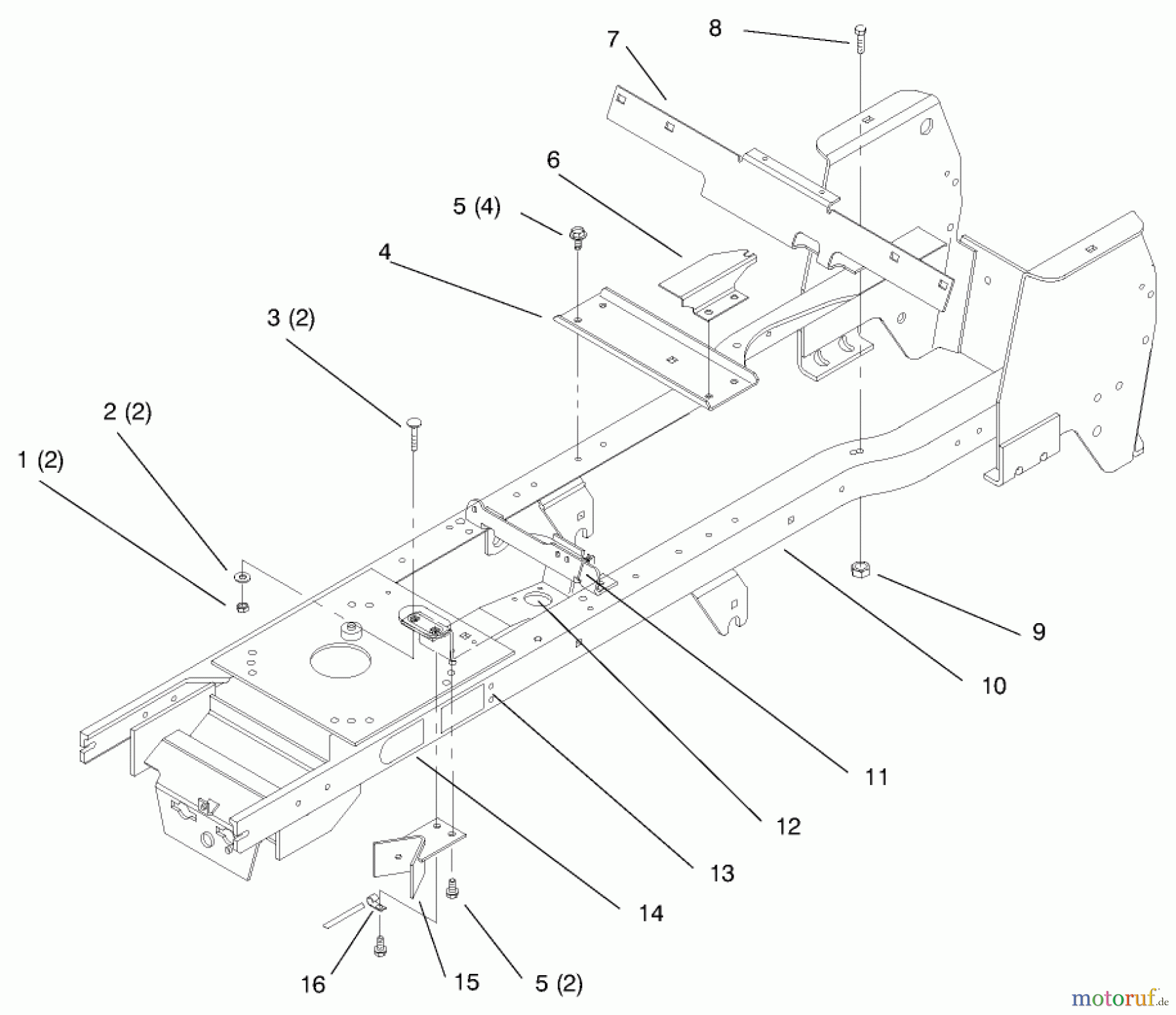  Toro Neu Mowers, Lawn & Garden Tractor Seite 1 72102 (269-H) - Toro 269-H Lawn and Garden Tractor, 1997 (7900001-7999999) FRAME