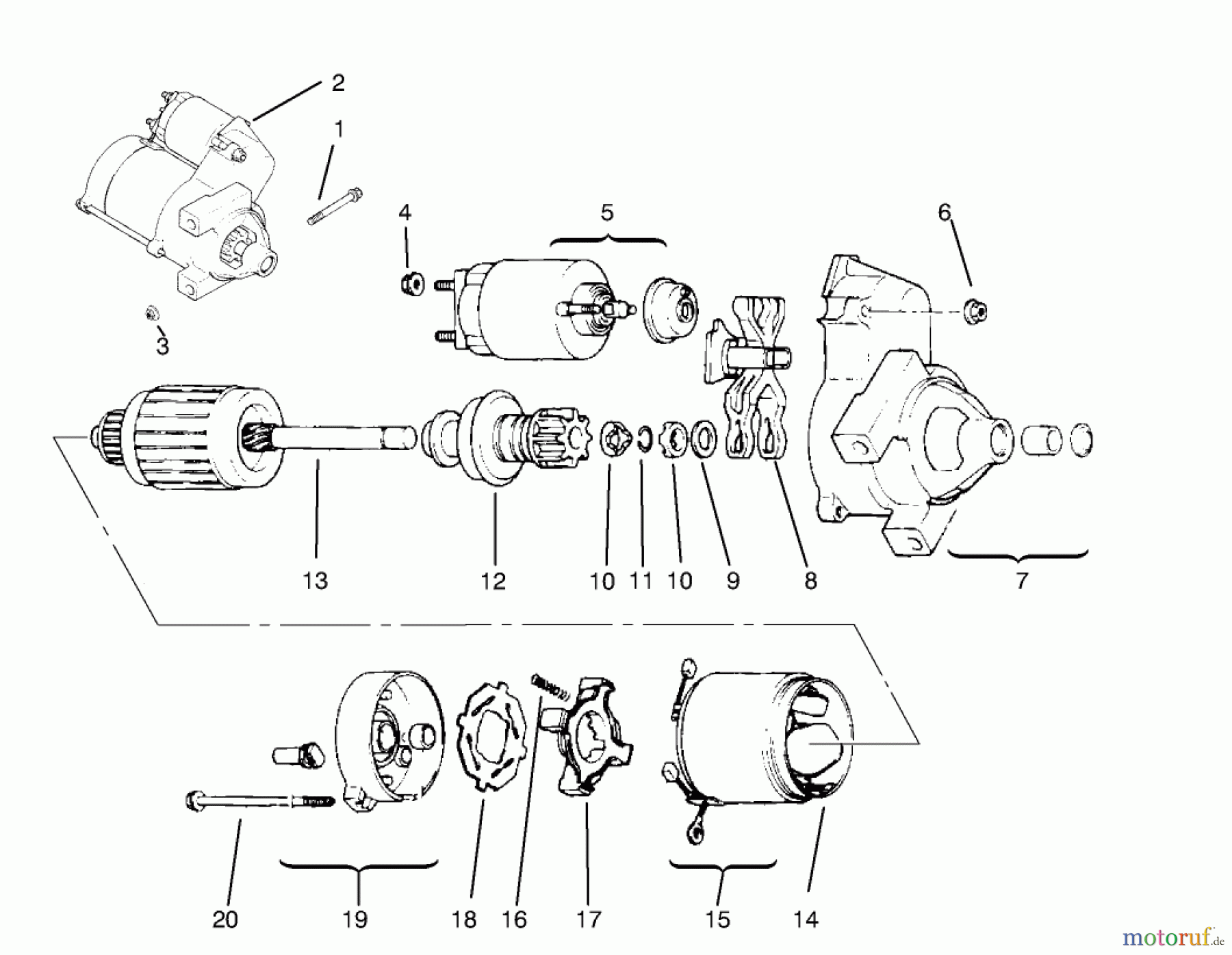  Toro Neu Mowers, Lawn & Garden Tractor Seite 1 72102 (269-H) - Toro 269-H Lawn and Garden Tractor, 1998 (8900400-8999999) STARTER SYSTEM